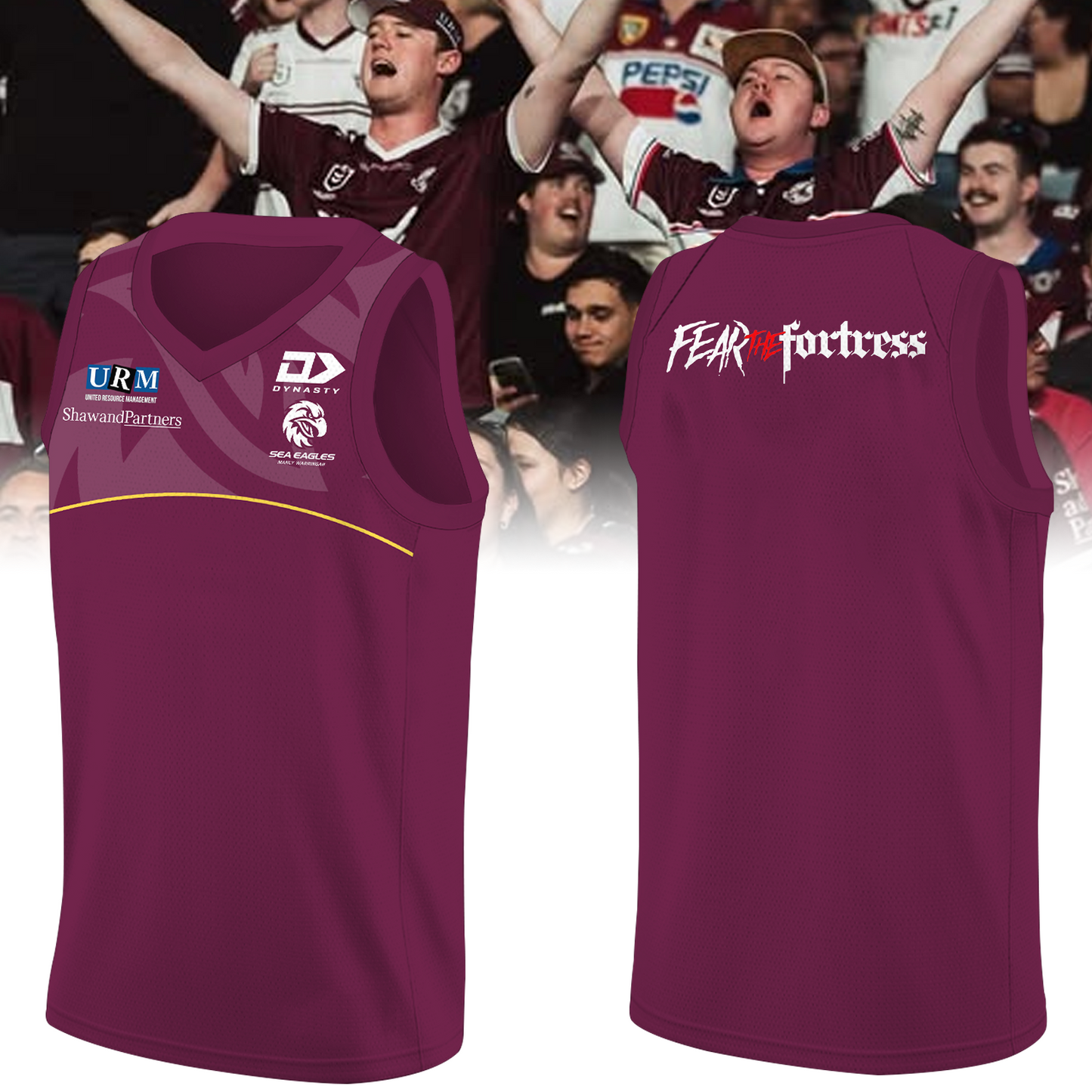 Manly Warringah Sea Eagles Fear The Fortress Jersey NRL V3 TM