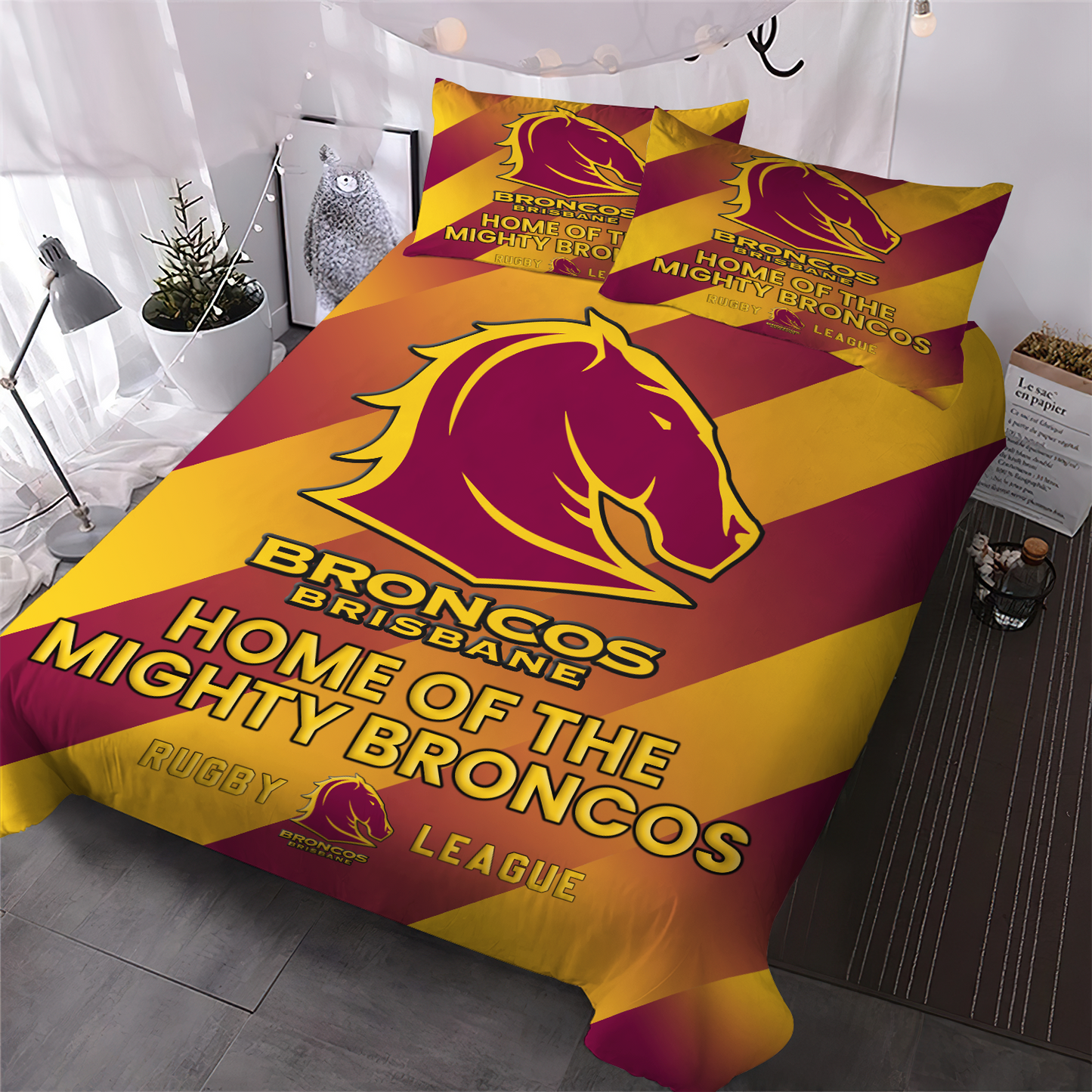 Brisbane Broncos NRL 2025 Bedding Set TM NTA V1