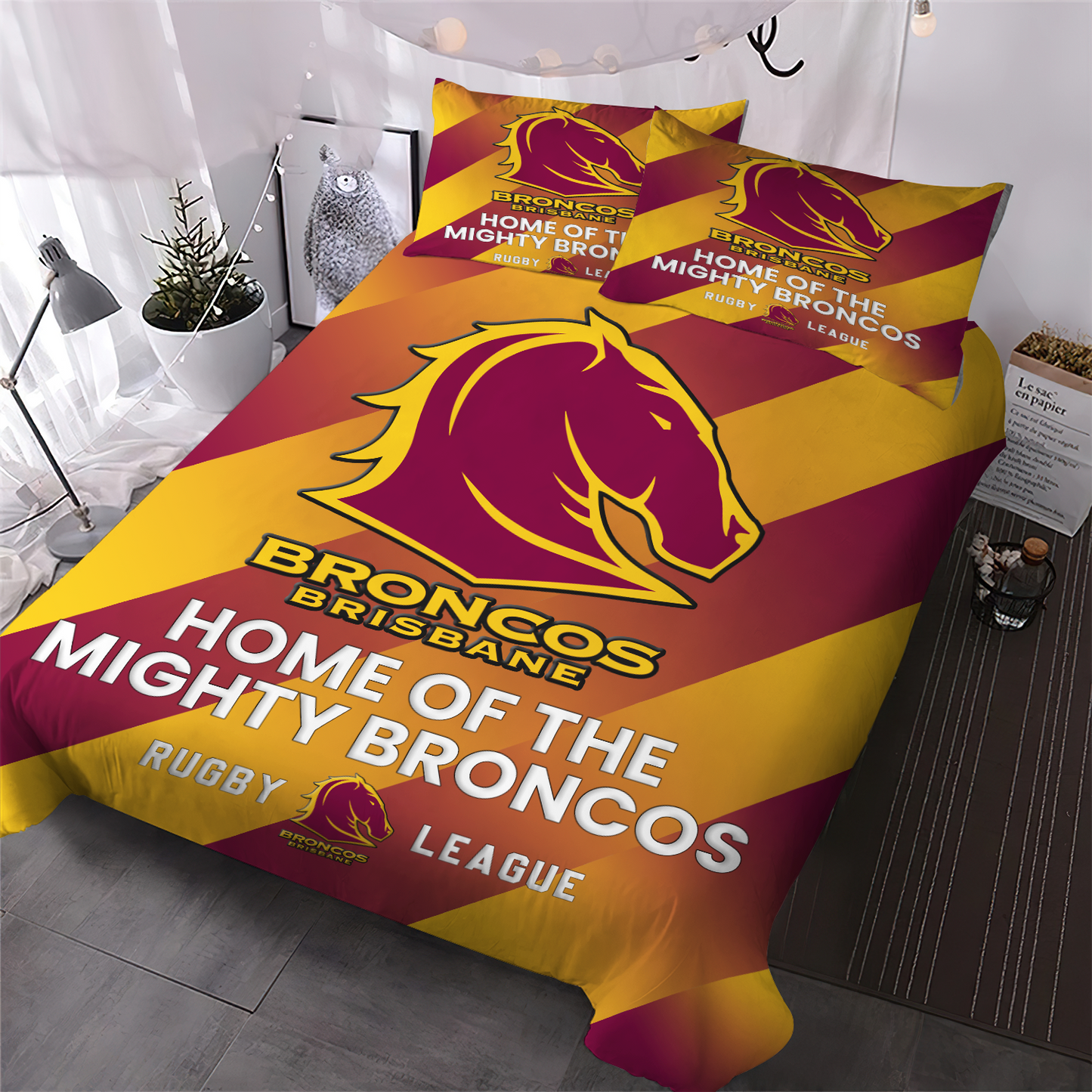 Brisbane Broncos NRL 2025 Bedding Set TM NTA V2