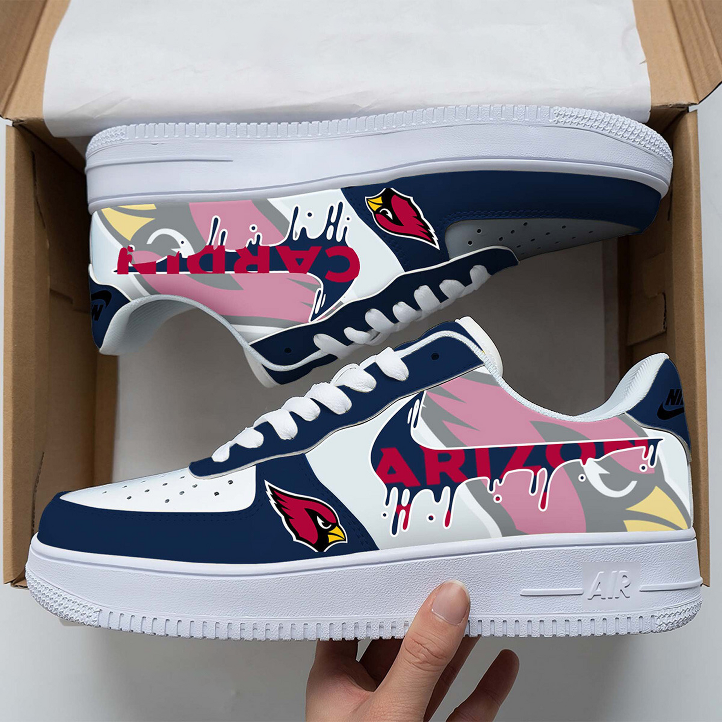 ARI x NFL Team Logo Fan Air Force 1 Shoes DATND TANTD