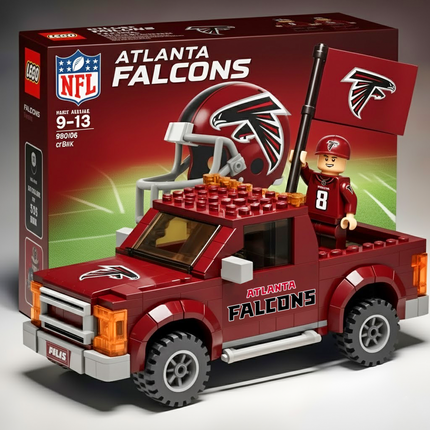 ATL x NFL Building Blocks Truck Toy Set DatND DVT