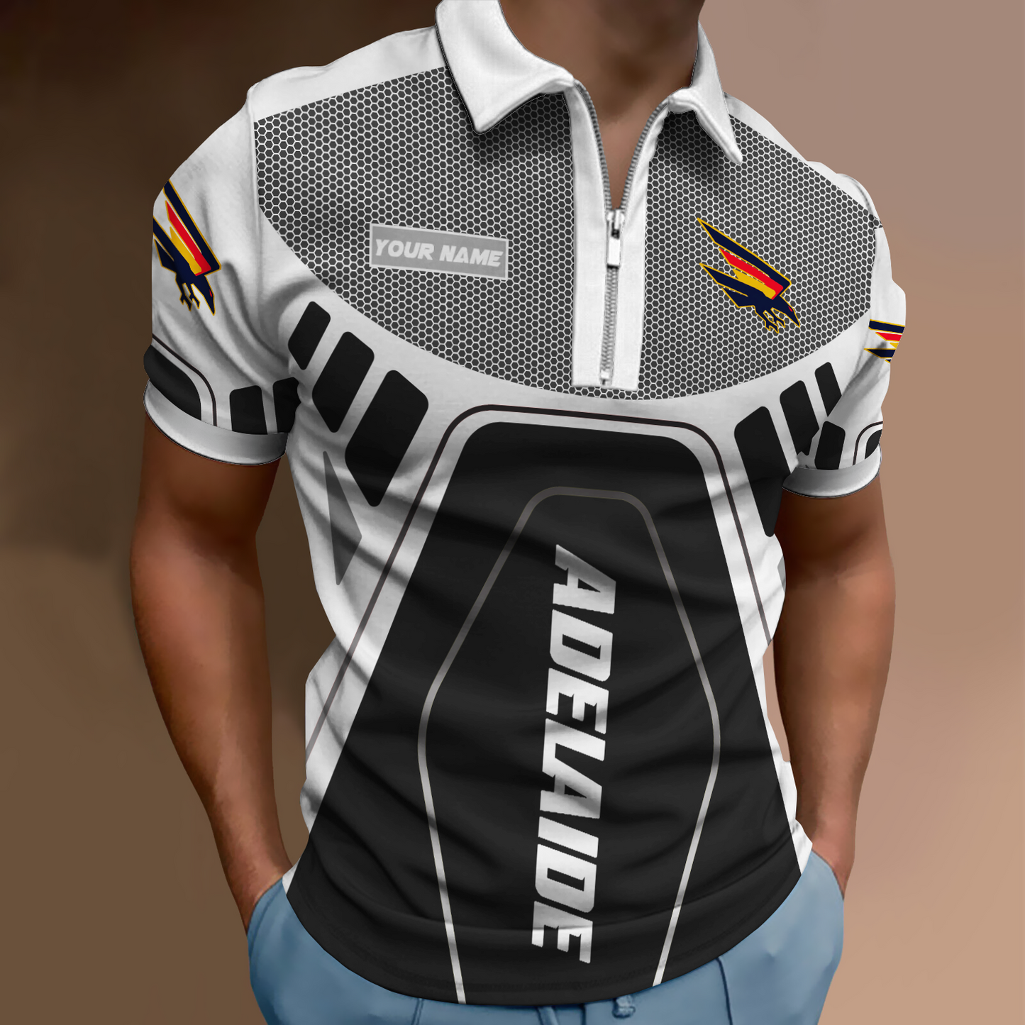 Adelaide Crows AFL Zipper Polo Shirt NDD