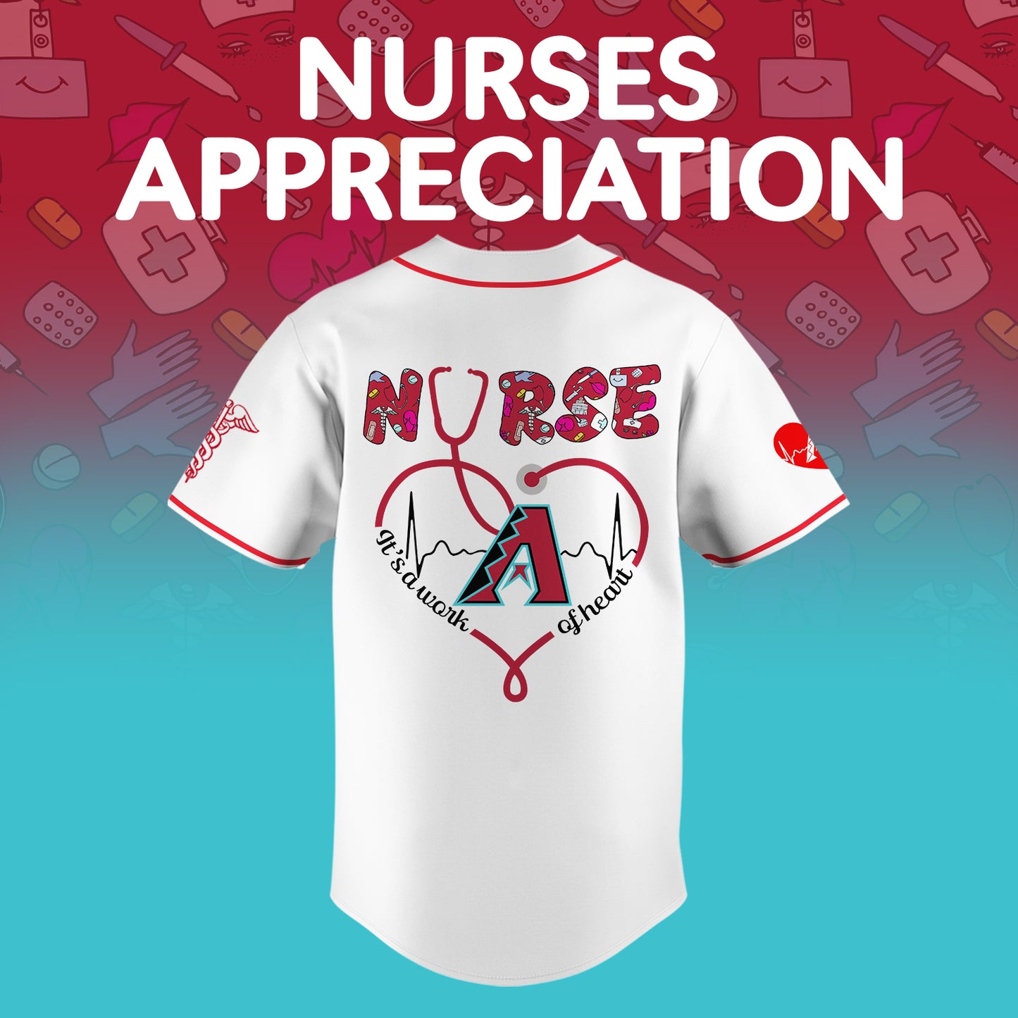 Arizona Diamondbacks Nurses Appreciation White Baseball Jersey NDD