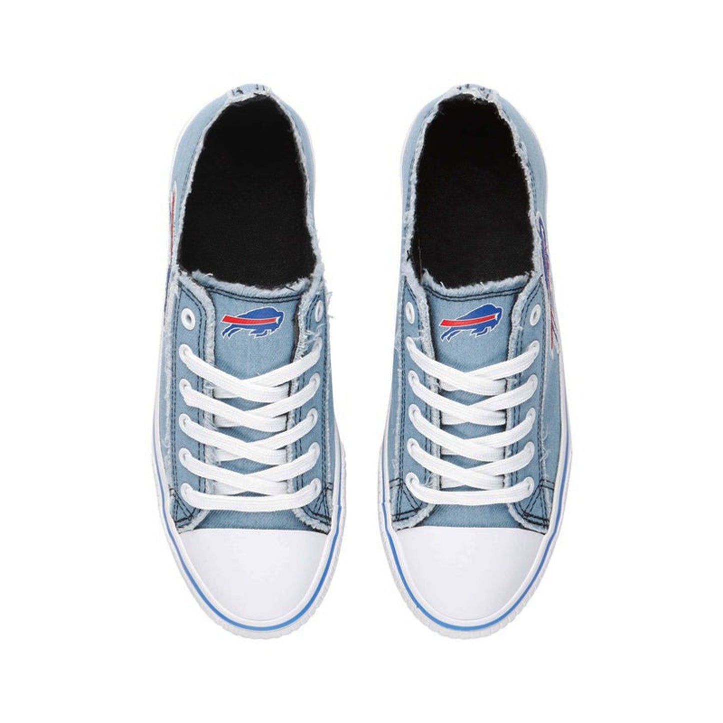 Buffalo Bills Womens Denim Low Top Canvas Shoes NDD