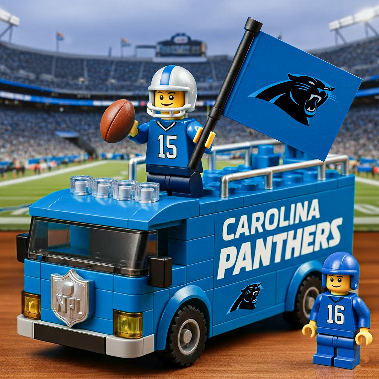 CAR x NFL Building Blocks Bus Toy Set DatND DVT