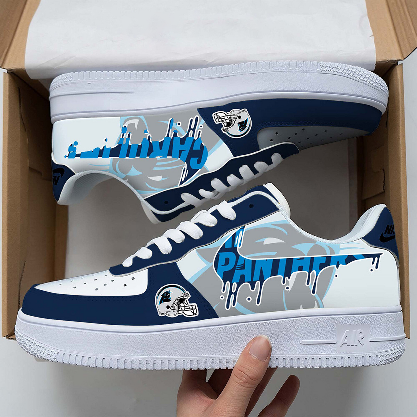 CAR x NFL Team Logo Fan Air Force 1 Shoes DATND TANTD