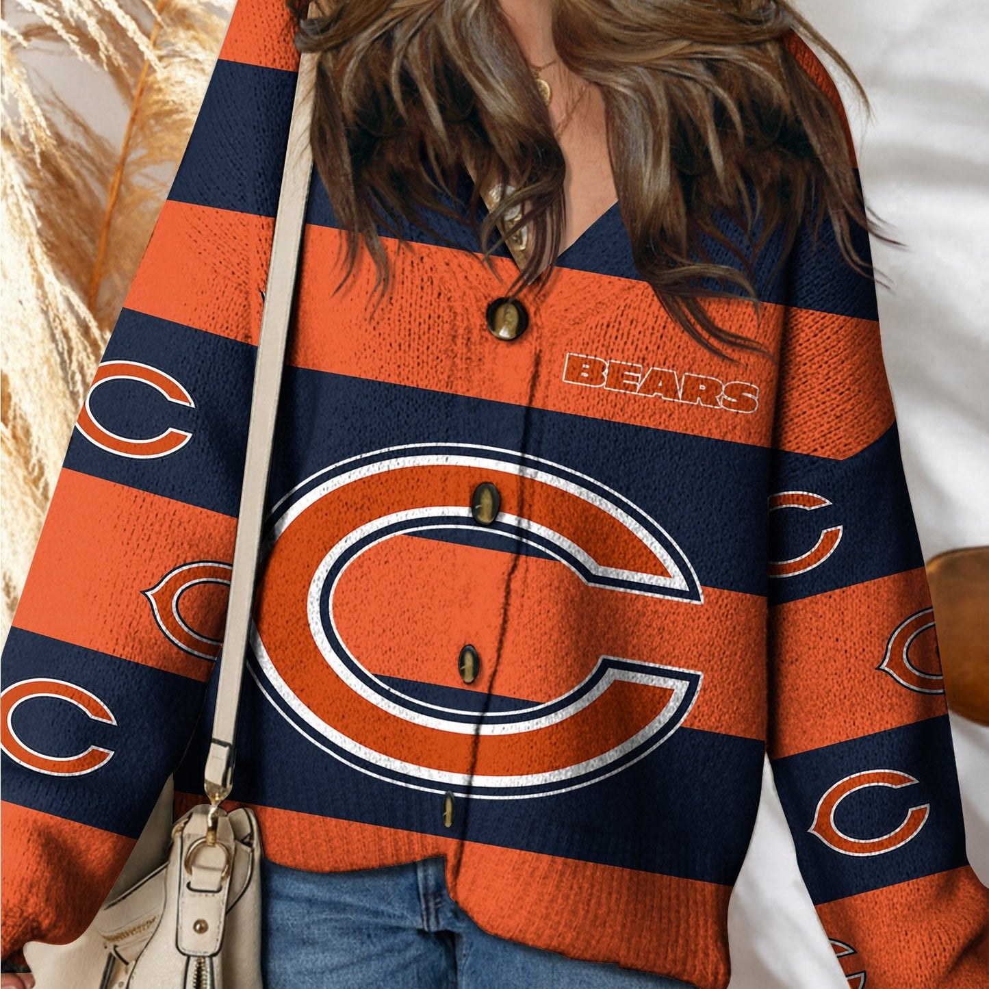 CHI x NFL Cardigan Sweatshirt With Button DatND DVT