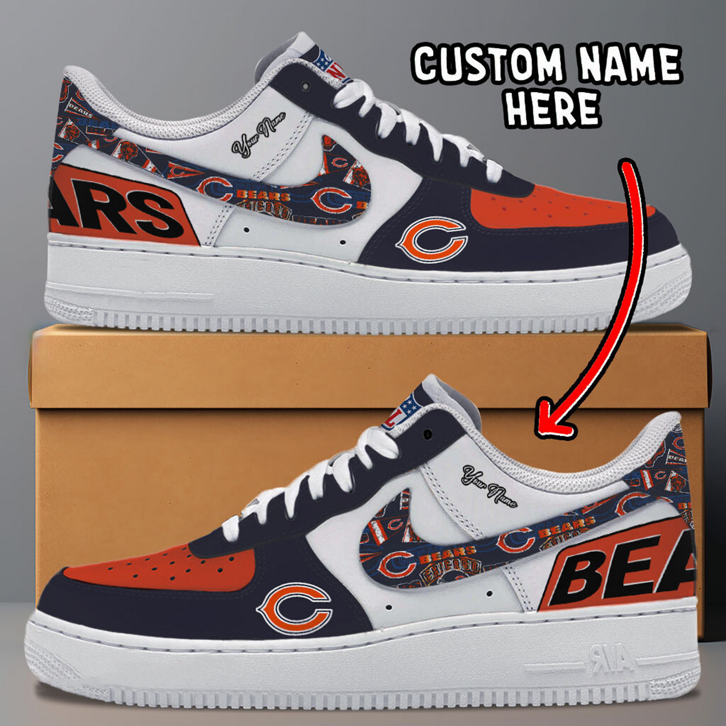 CHI x NFL Trending Air Force 1 Personalized DATND TANTD