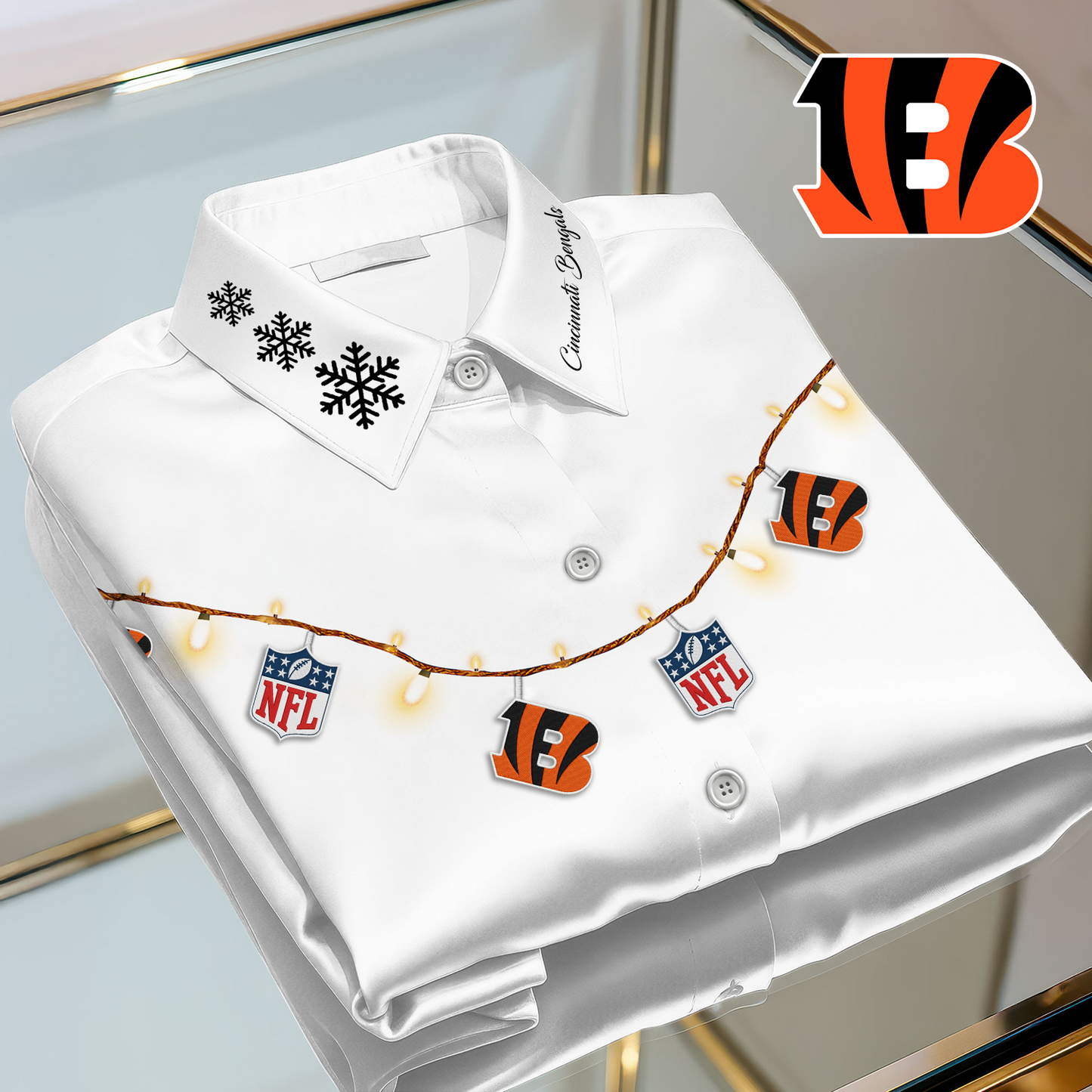 CIN X Premium NFL Christmas Long Sleeve Casual Shirt 101125 V1 NAK NHT