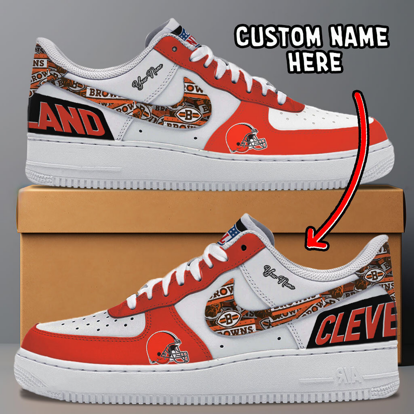 CLE x NFL Trending Air Force 1 Personalized DATND TANTD