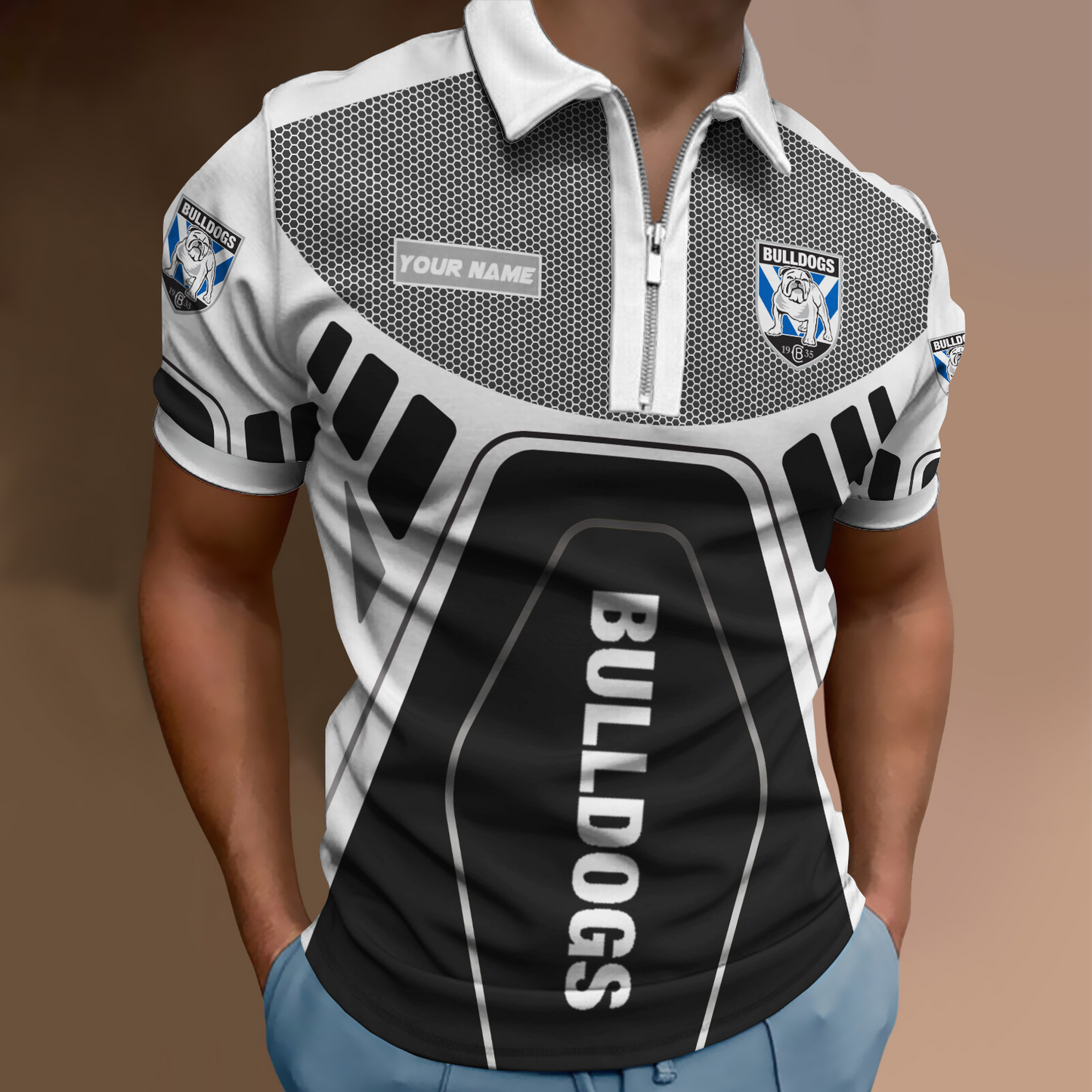 Canterbury Bulldogs NRL Zipper Polo Shirt NDD