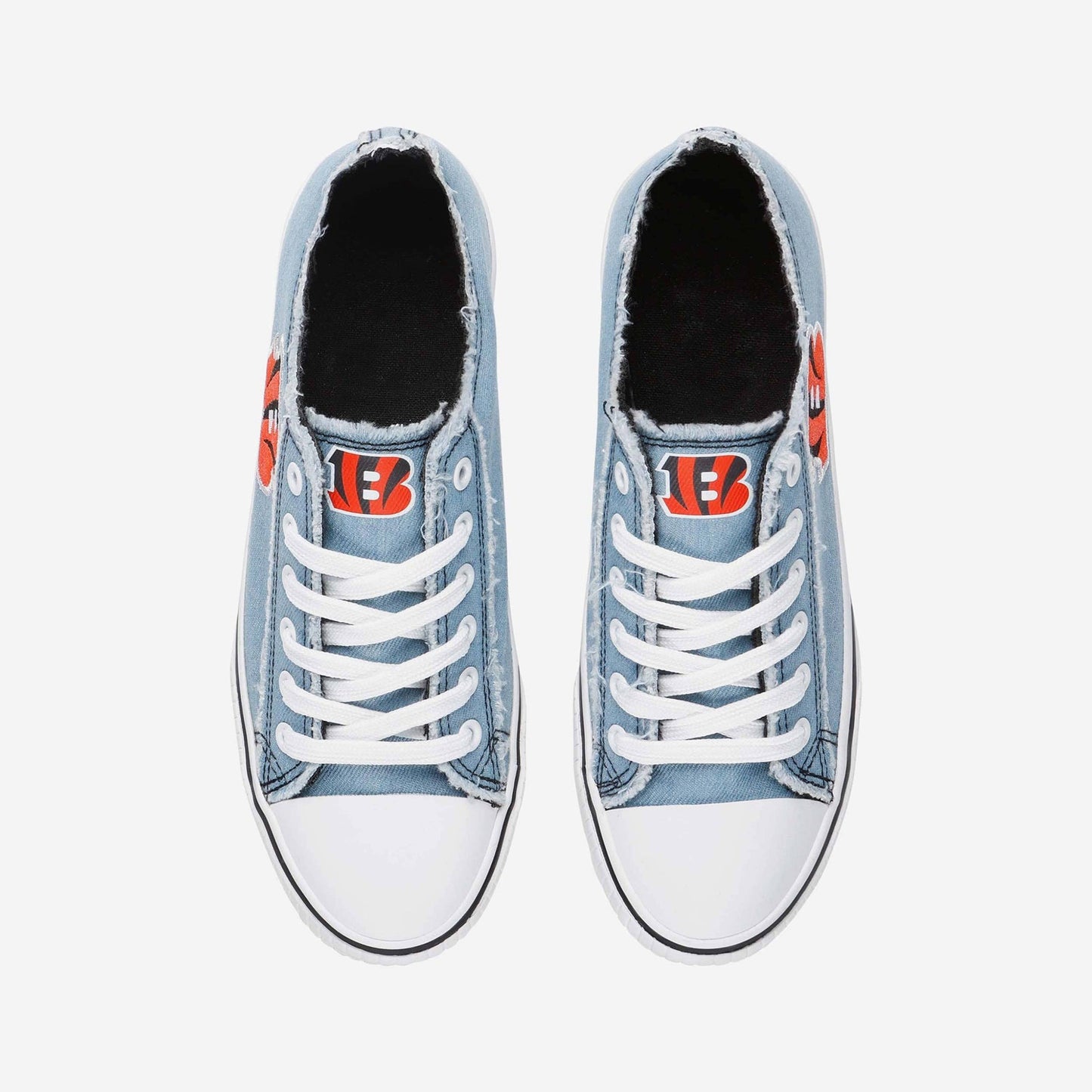 Cincinnati Bengals Womens Denim Low Top Canvas Shoes NDD