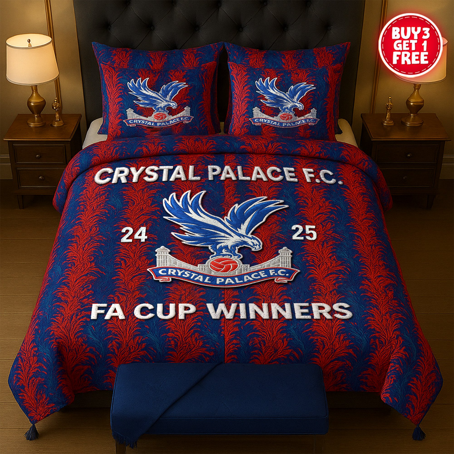 Crystal Palace FC Champons FA Cup 2025 Bedding Set DDTTTV
