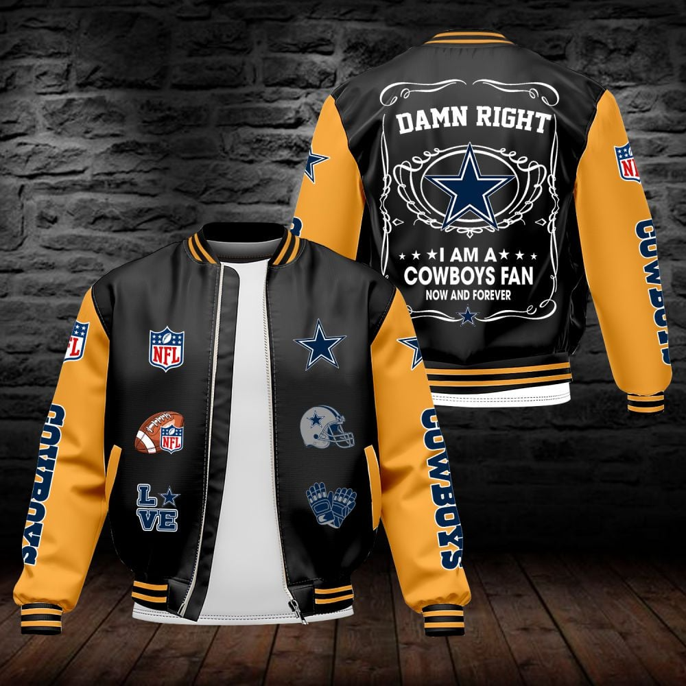 DC NFL Premium Leather Bomber Jacket DDT HLPHUONG