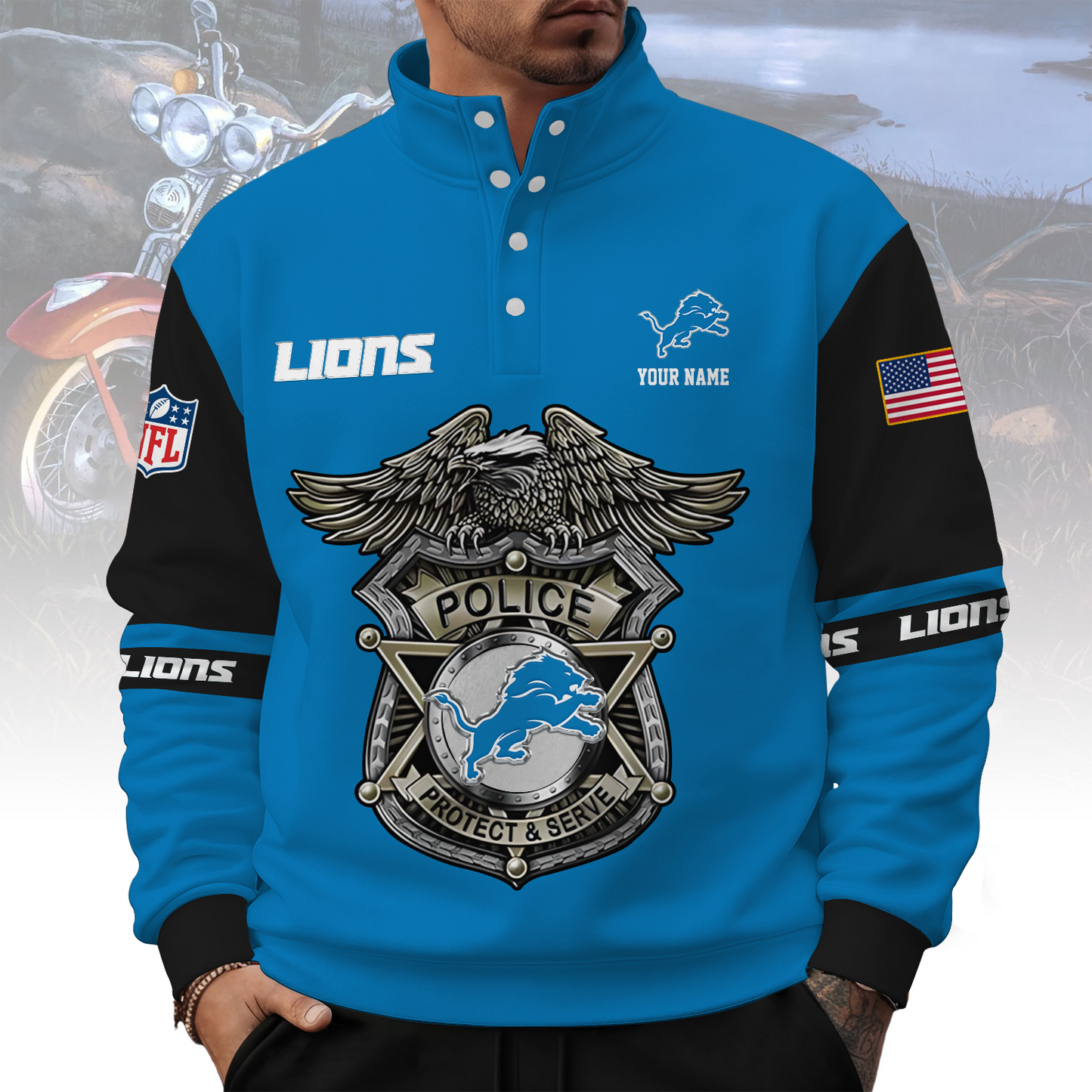 DET x NFL Western Style Sweater With Buckles DatND ThuongNH