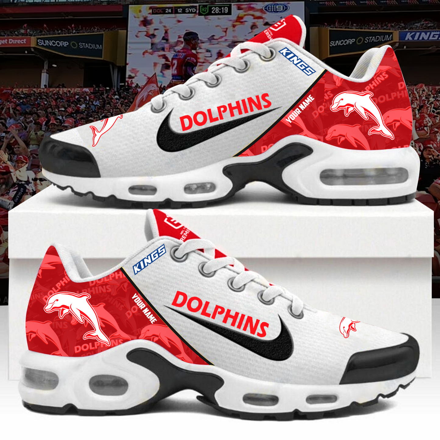 Dolphins NRL Custom Name NRL Air Max Plus Shoes NDD