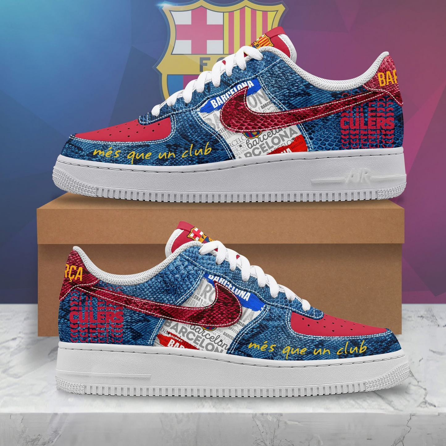 FC Barcelona Campeones La Liga 2024 2025 V3 AF1 Sneaker DDTTTV