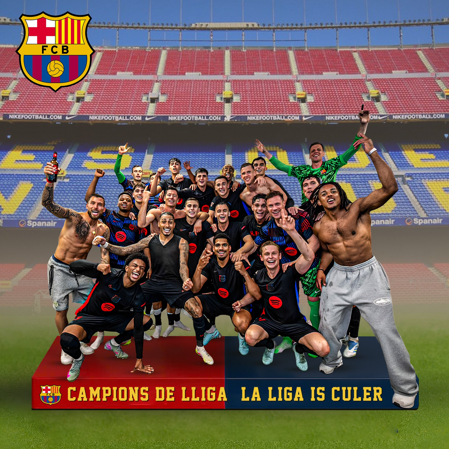 FC Barcelona Campeones La Liga Premium Acrylic Plaque DDTCTND