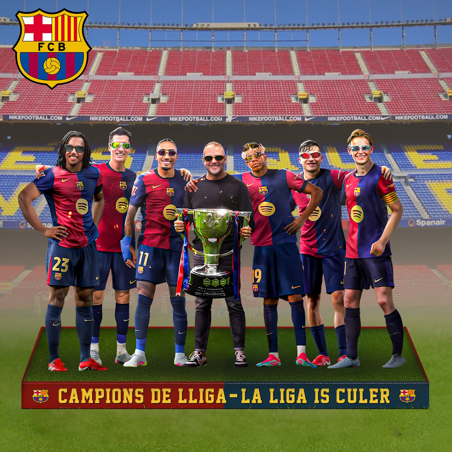 FC Barcelona Campeones La Liga V2 Premium Acrylic Plaque DDTCTND