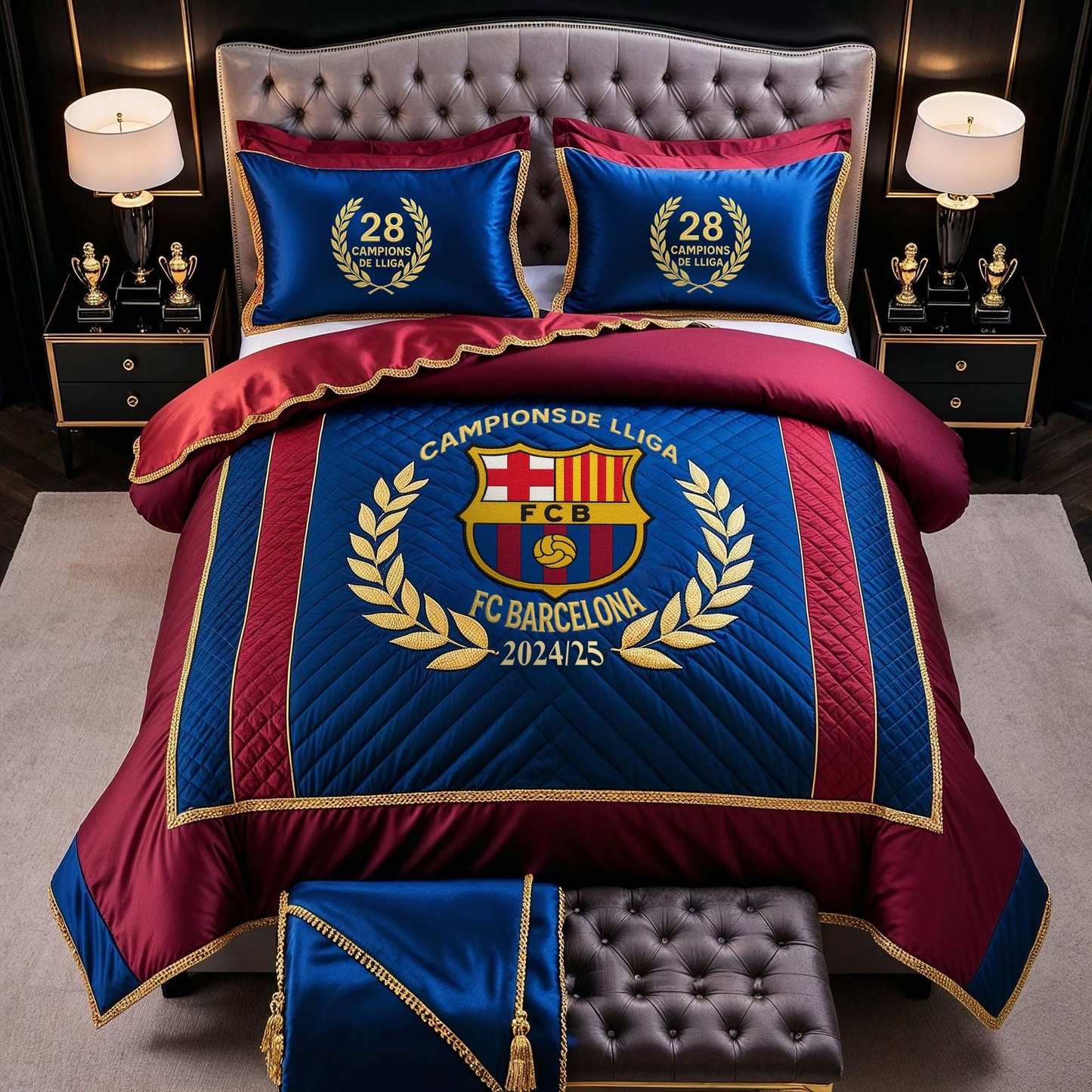FC Barcelona Campeones La Liga V4 Bedding Set DDTTTV