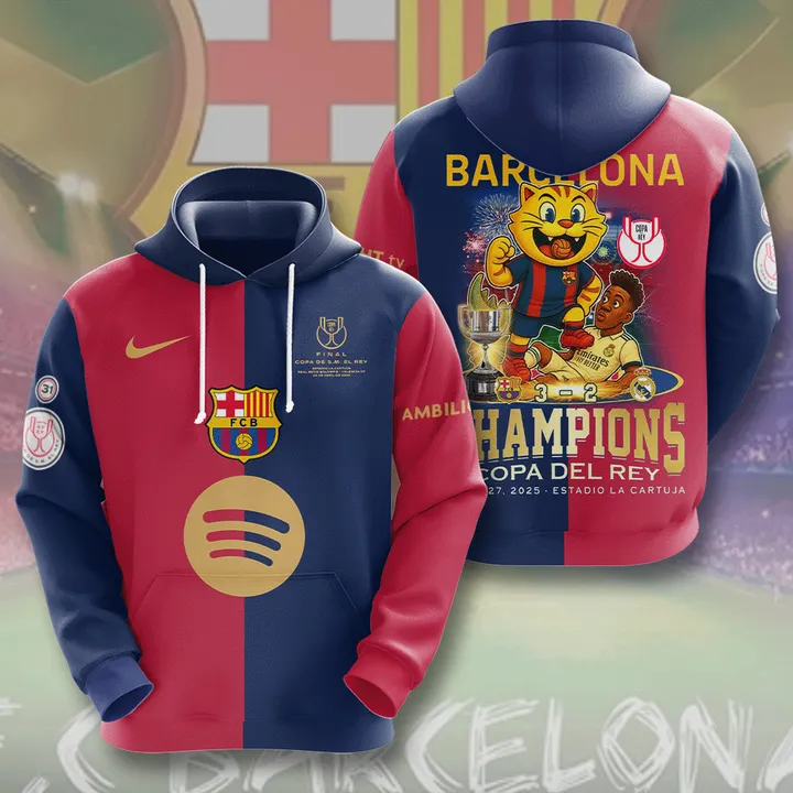 FC Barcelona Copa Del Rey Champions 3D Shirt NDD