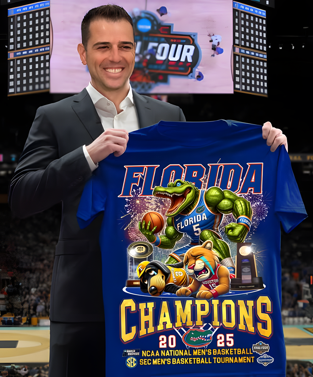 Florida Gators Sec Men’s Basketball 2025 Tournament Champions mascot shirt