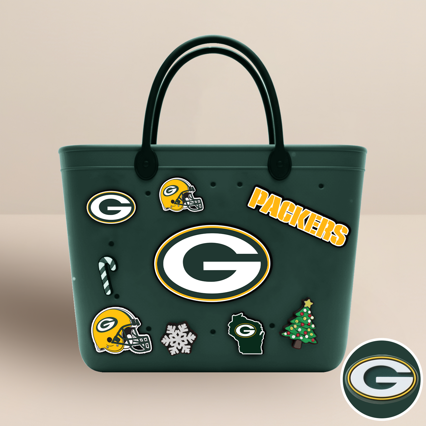 GB x NFL Rubber Tote Bag with Team Charms DATND TANTD