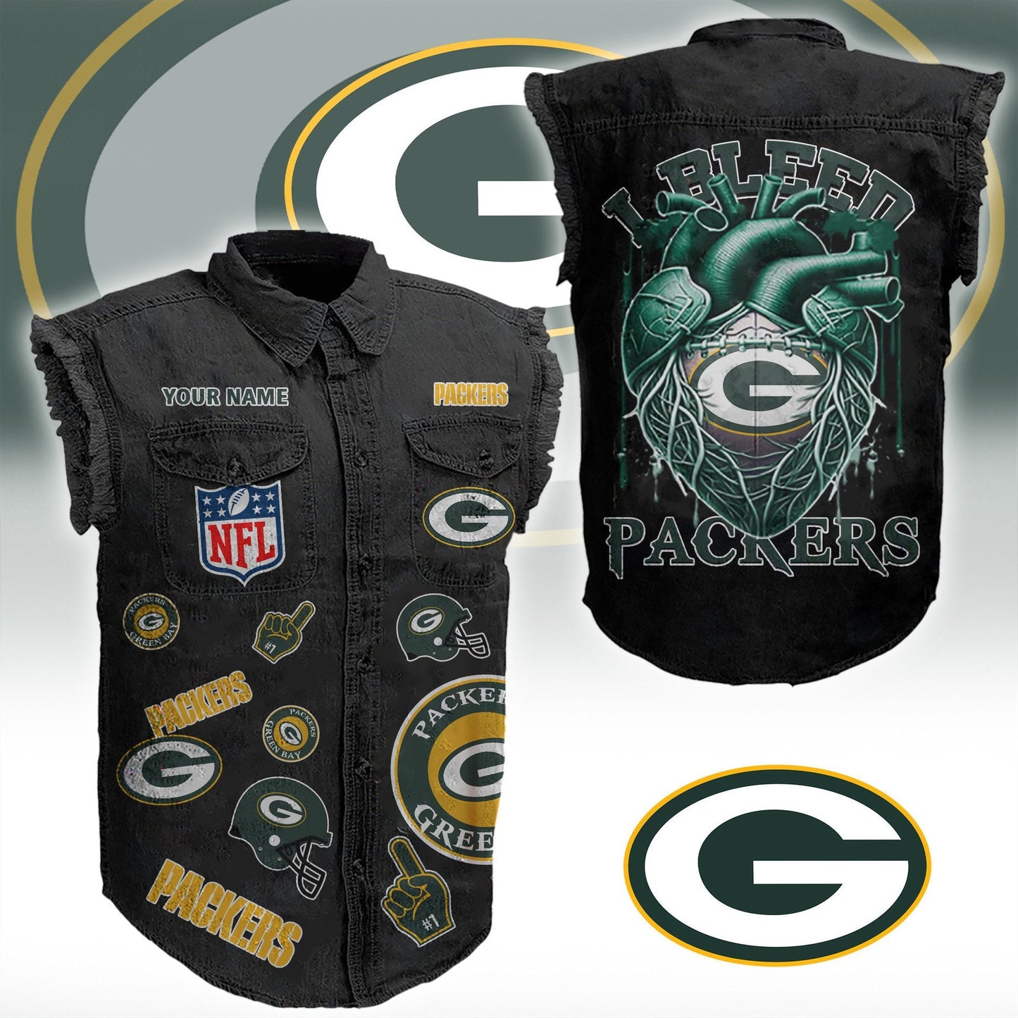 GBP NFL Personalize Sleeveless Denim Jacket For Fan DDT CTND