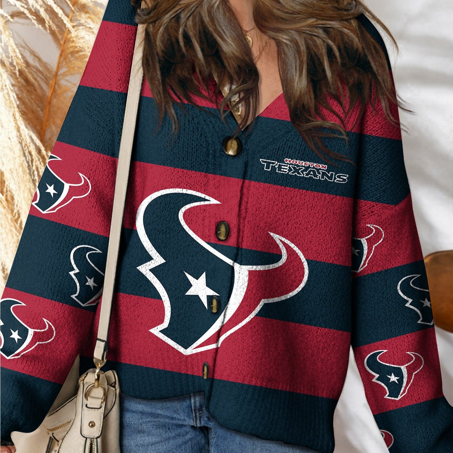 HOU x NFL Cardigan Sweatshirt With Button DatND DVT