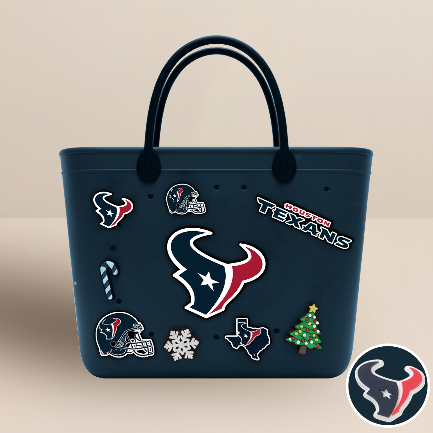 HOU x NFL Rubber Tote Bag with Team Charms DATND TANTD