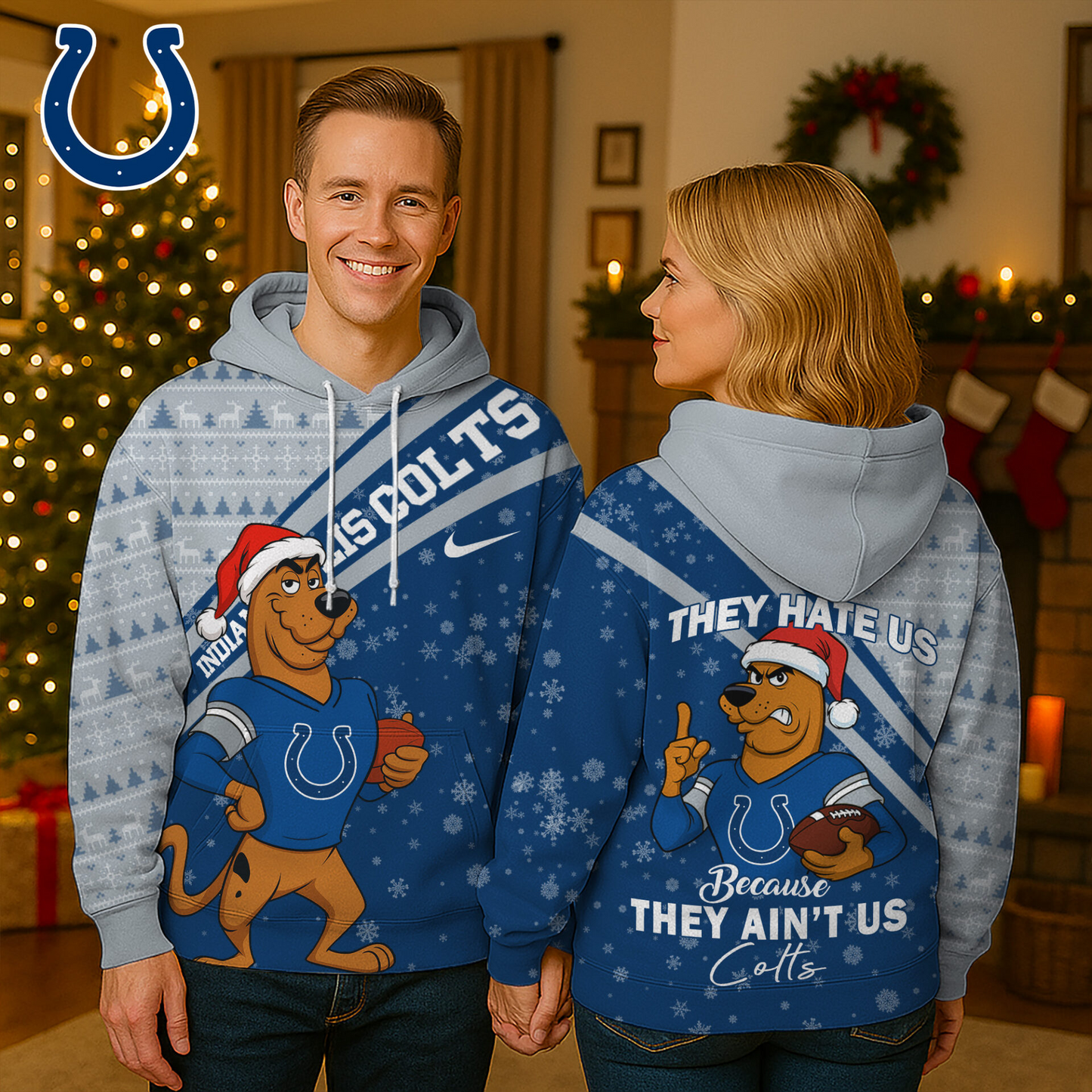 IC Premium NFL Funny Christmas Scooby Doo 3D Hoodie DDT CTND