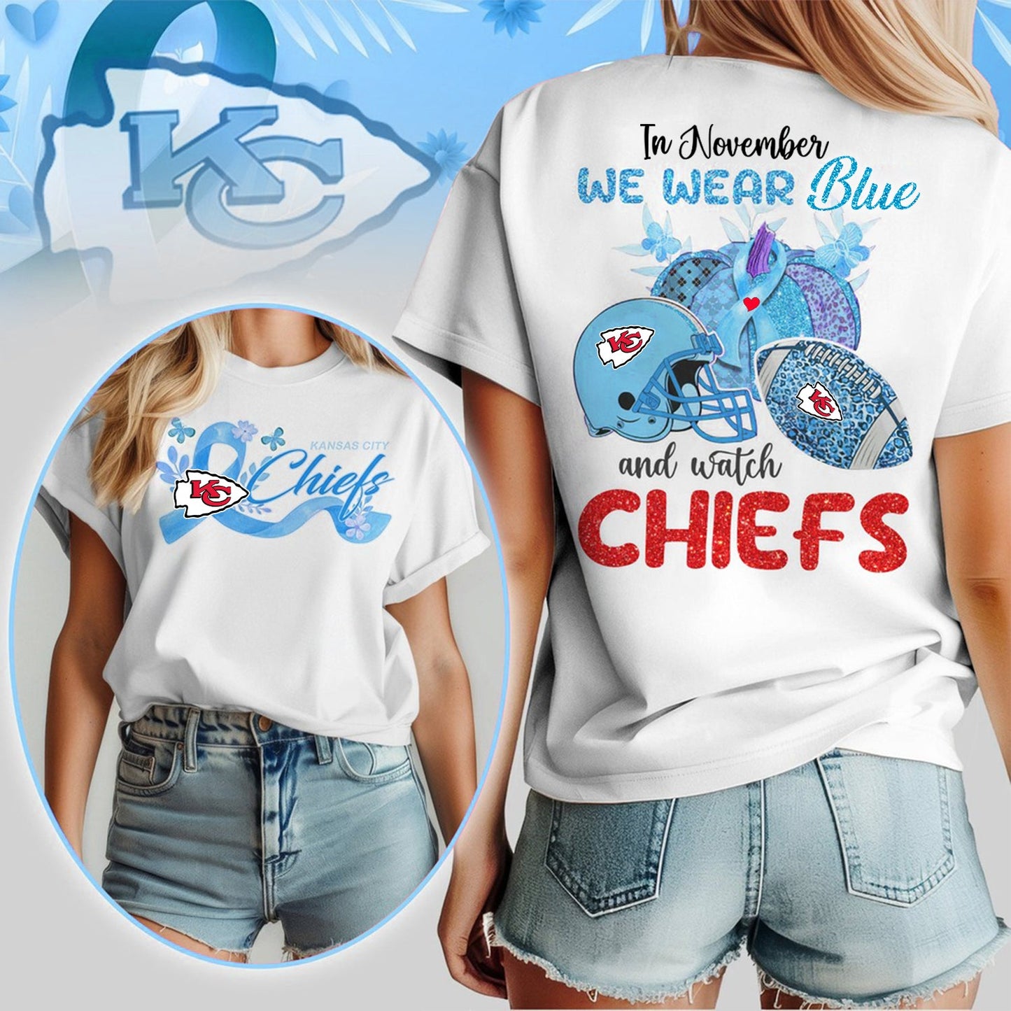 IN NOVEMBER WE WEAR BLUE AND WATCH KC SHIRT NDT NHM