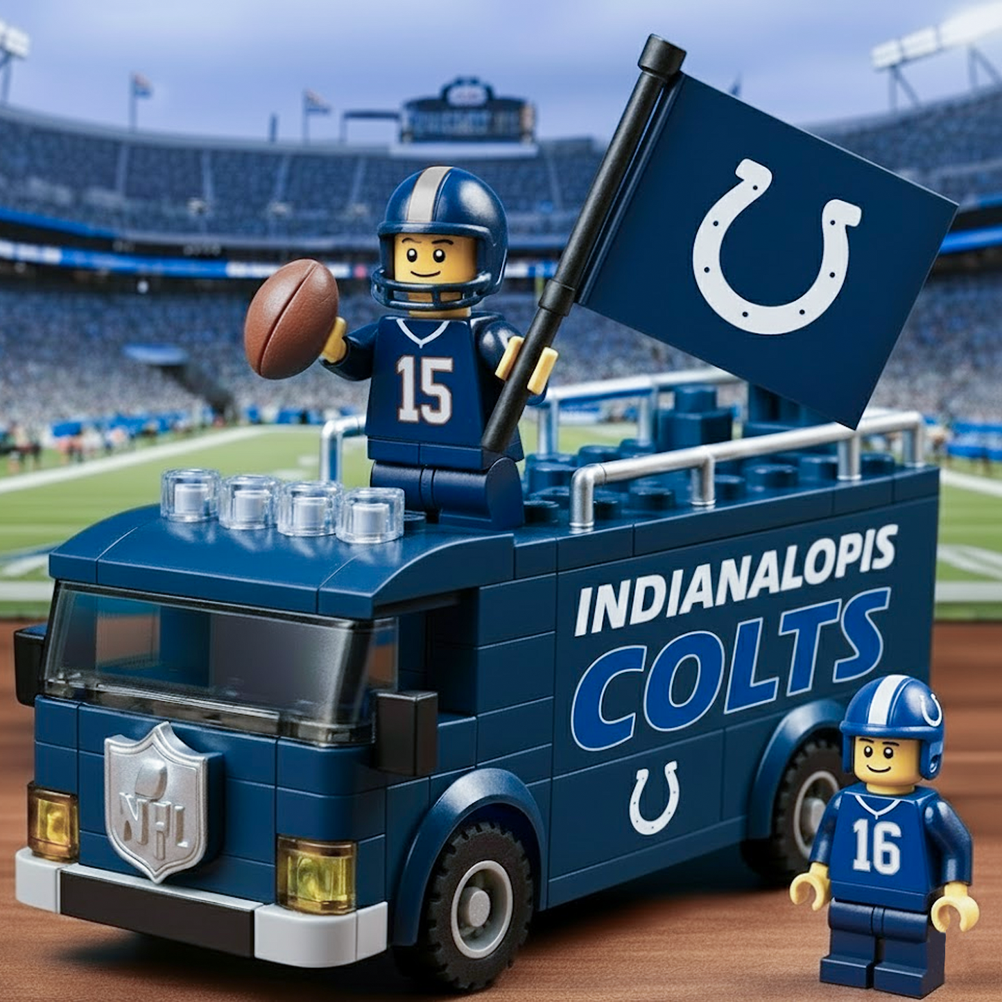 IND x NFL Building Blocks Bus Toy Set DatND DVT