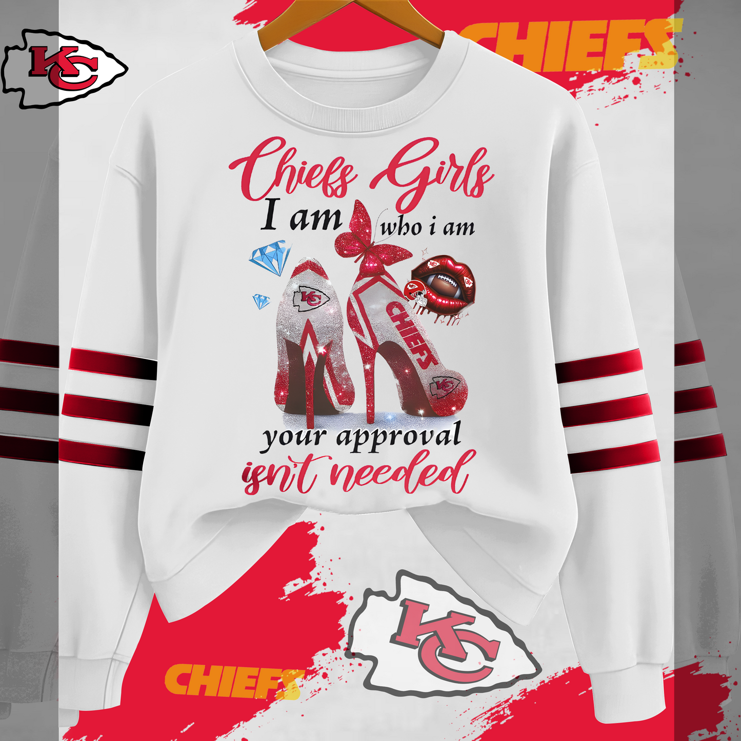 KCC NFL I Am Who I Am Glitter Sweatshirt DDT HLPHUONG