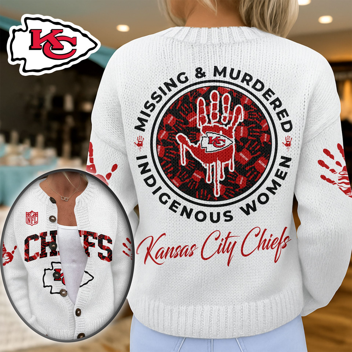 KCC Premium NFL Cozy Knit Cardigan DDT NTL