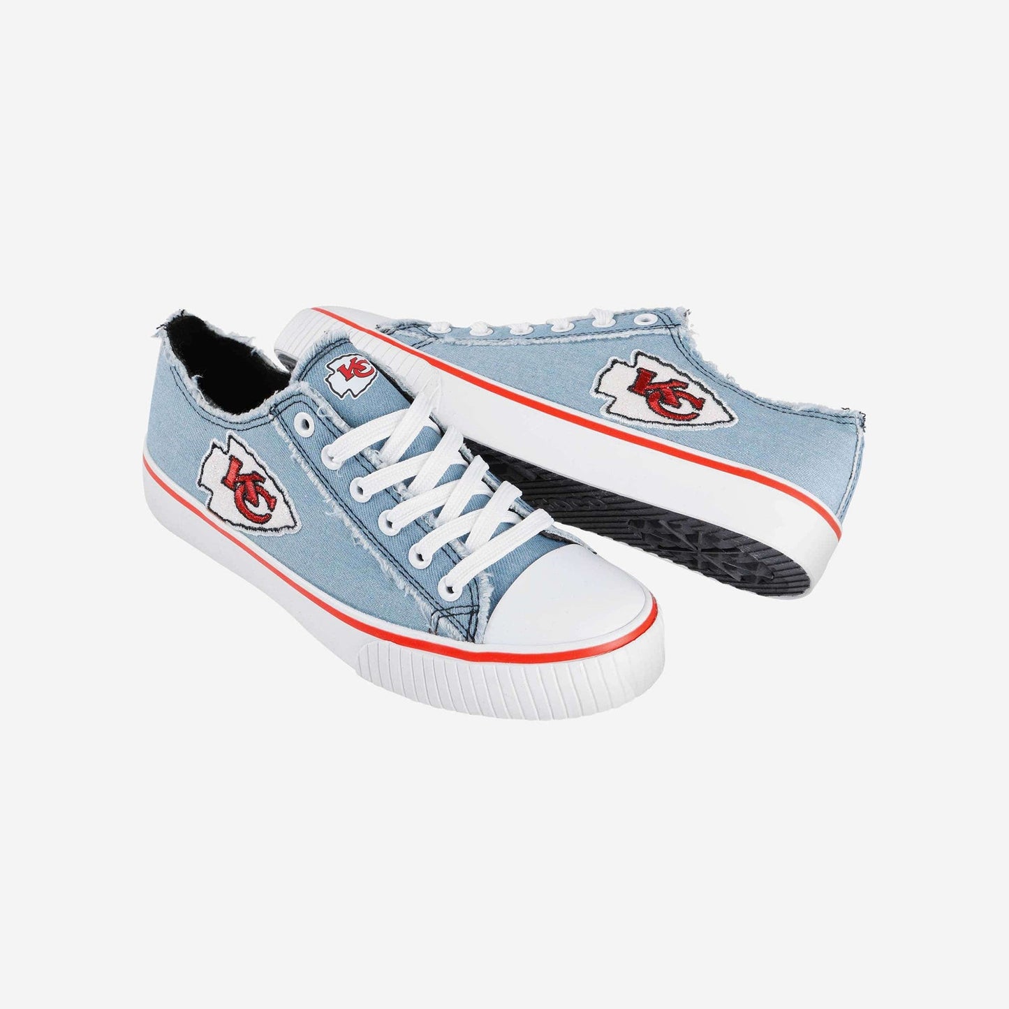 Kansas City Chiefs Womens Denim Low Top Canvas Shoes NDD