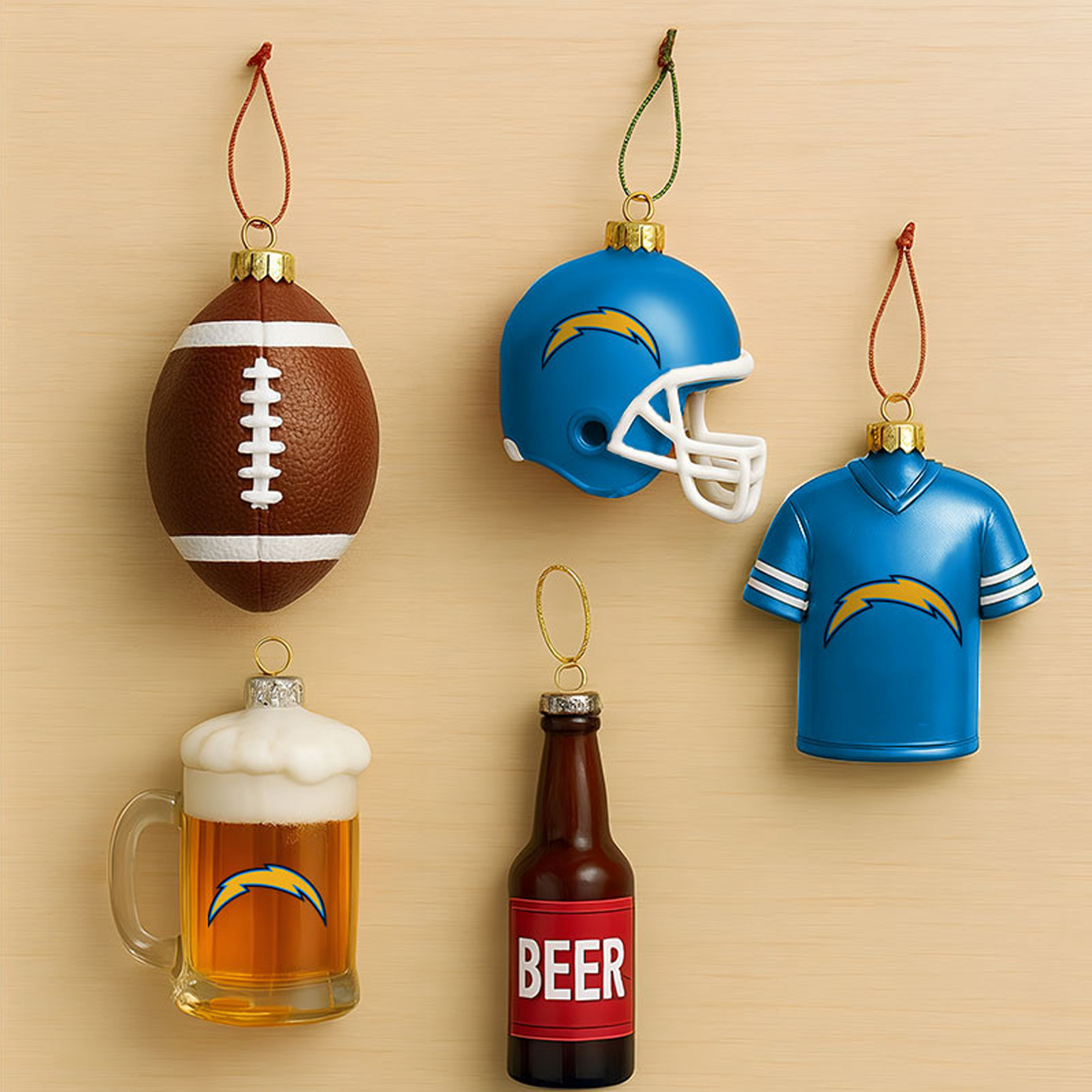 LAC x NFL Football Combo Set 5 Acrylic Ornament For Home Decor DatND DVT