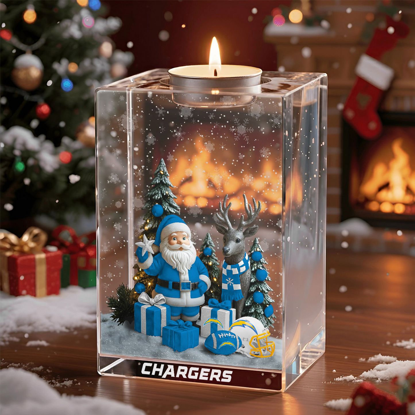 LAC x NFL Personalized Christmas Crystal Candle Holder 2211 DatND DVT