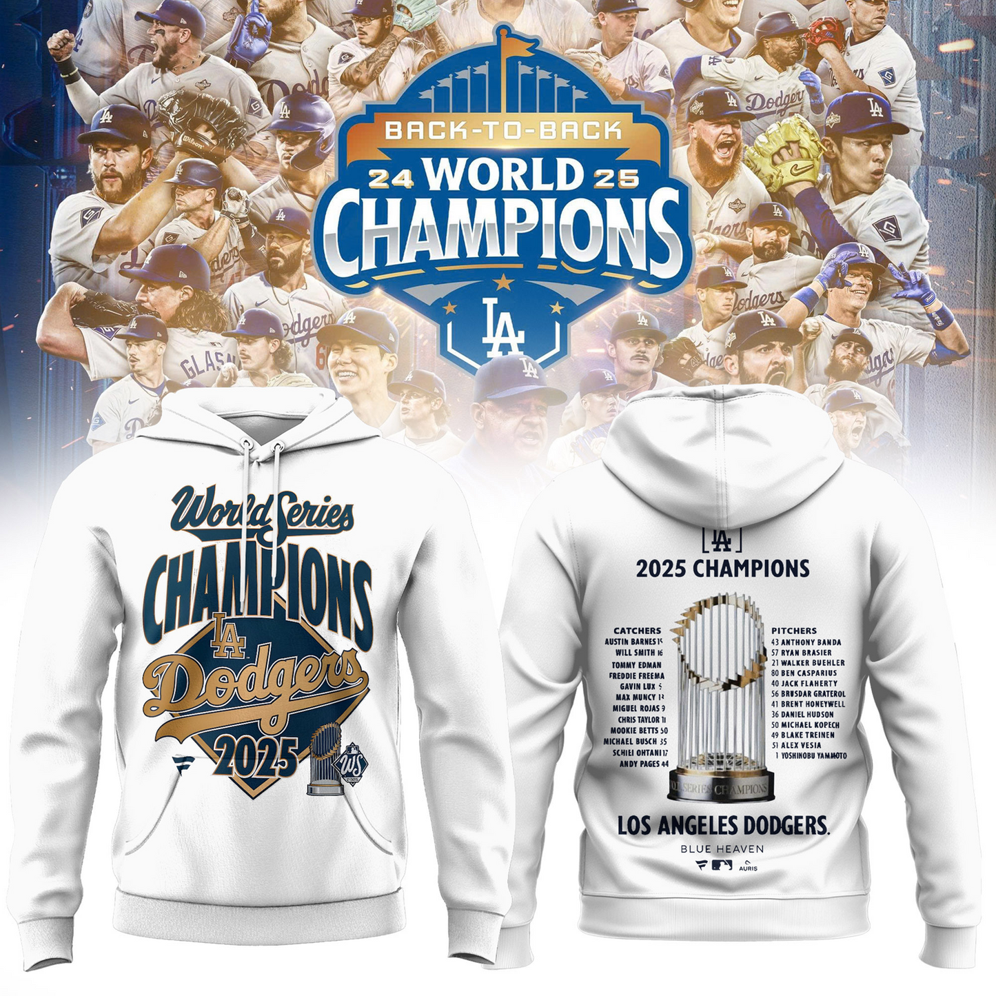 LAD x MLB 2025 World Series Champions Hoodie V3 DatND DVT