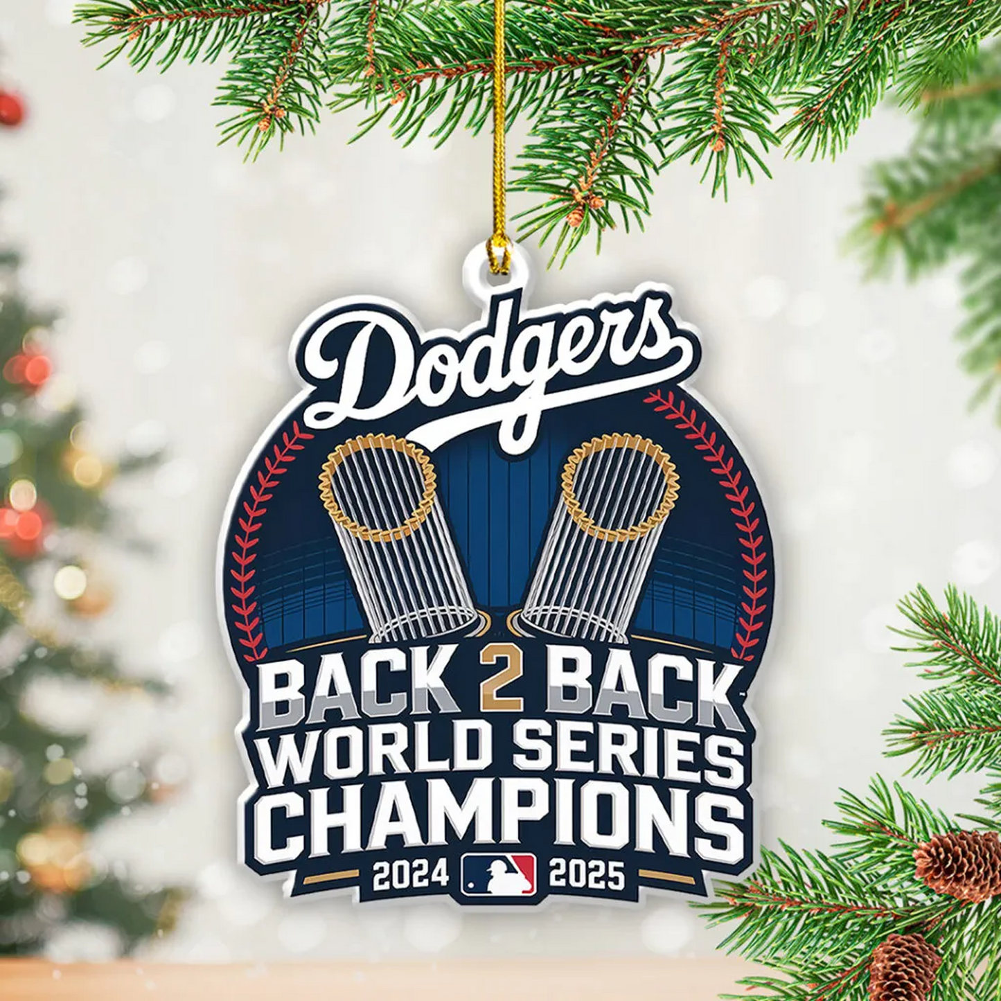 LAD x MLB World Series 20 Custom shape 2-sided Acrylic Ornament V1 DatND DVT