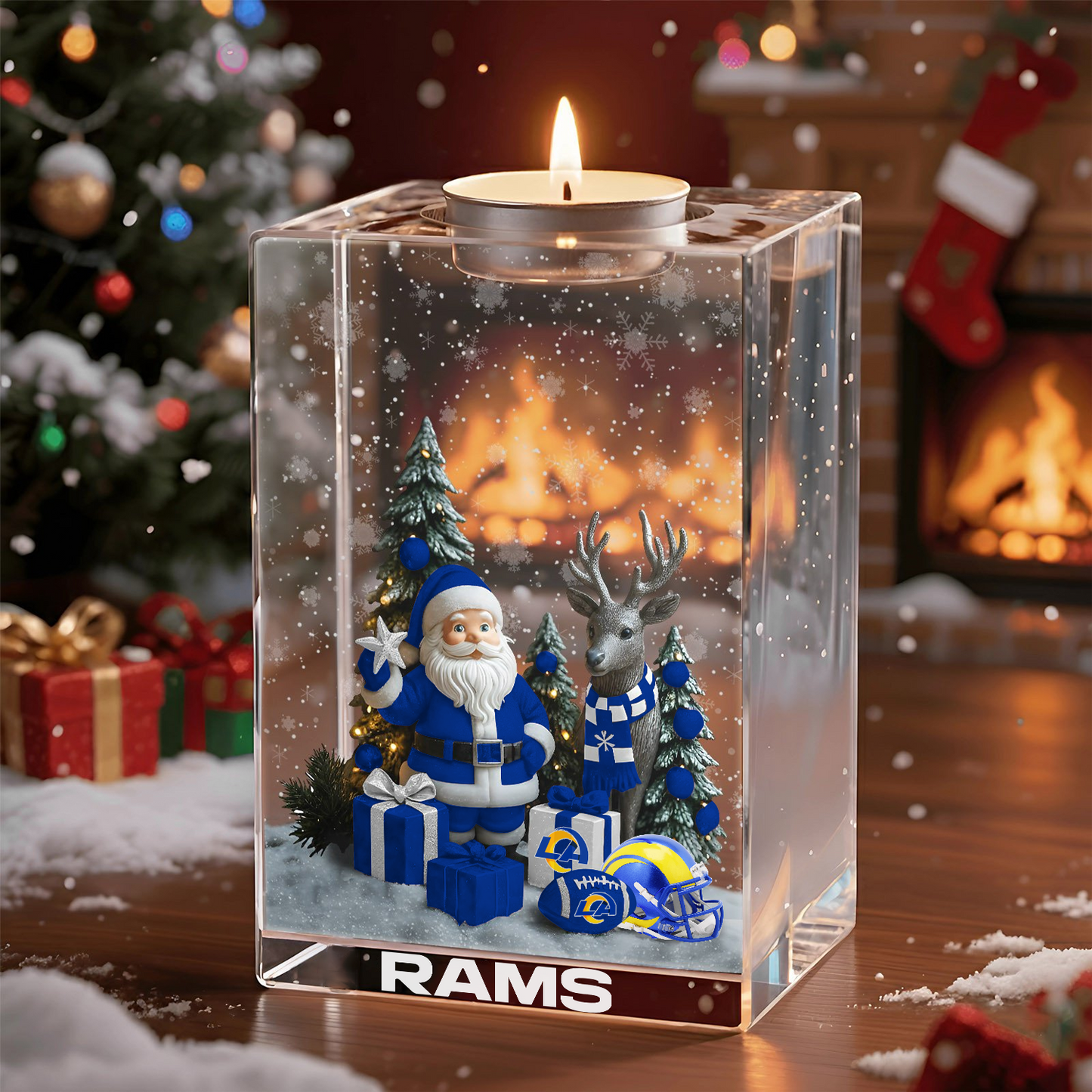 LAR x NFL Personalized Christmas Crystal Candle Holder 2211 DatND DVT