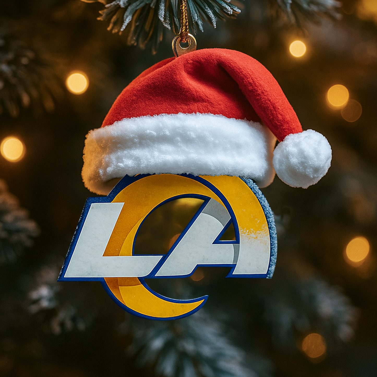 LAR x NFL Santa Hat Christmas Ornament 0811 DatND DVT