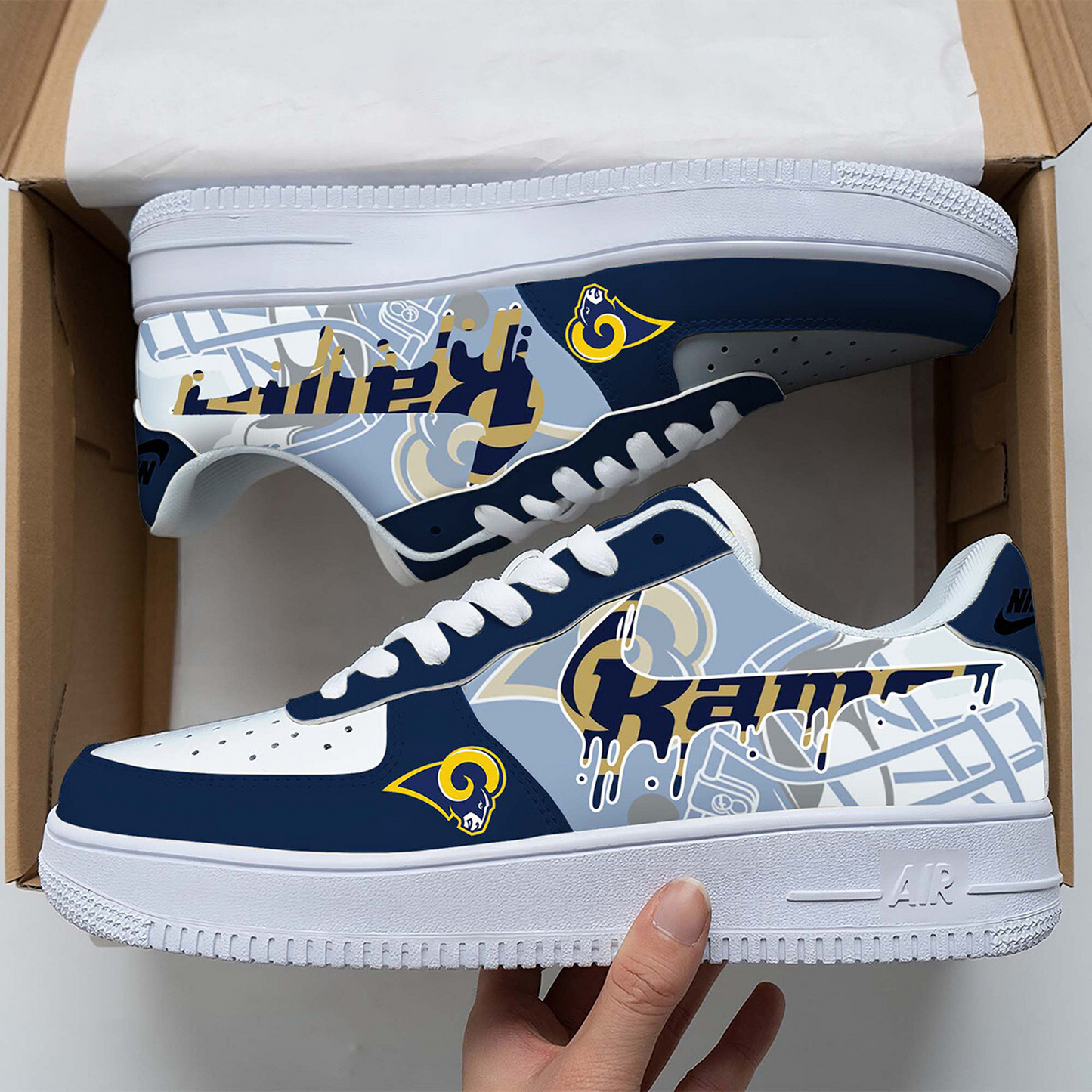LAR x NFL Team Logo Fan Air Force 1 Shoes DATND TANTD