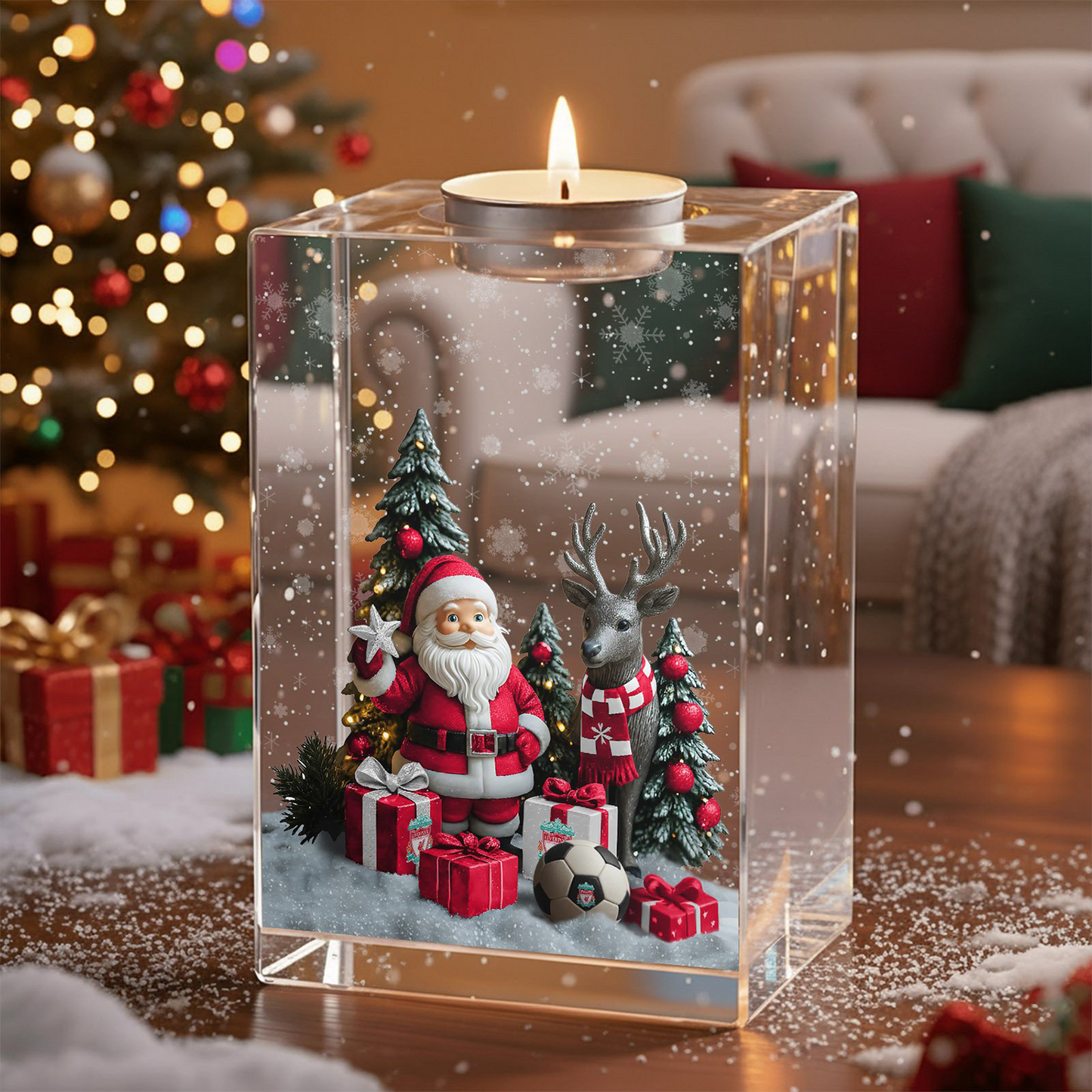 LIV x EPL Personalized Christmas Crystal Candle Holder DatND DVT