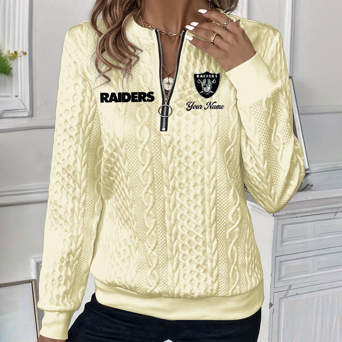 LV x NFL Women's Quilted Zip-UP Sweatshirt DatND DVT