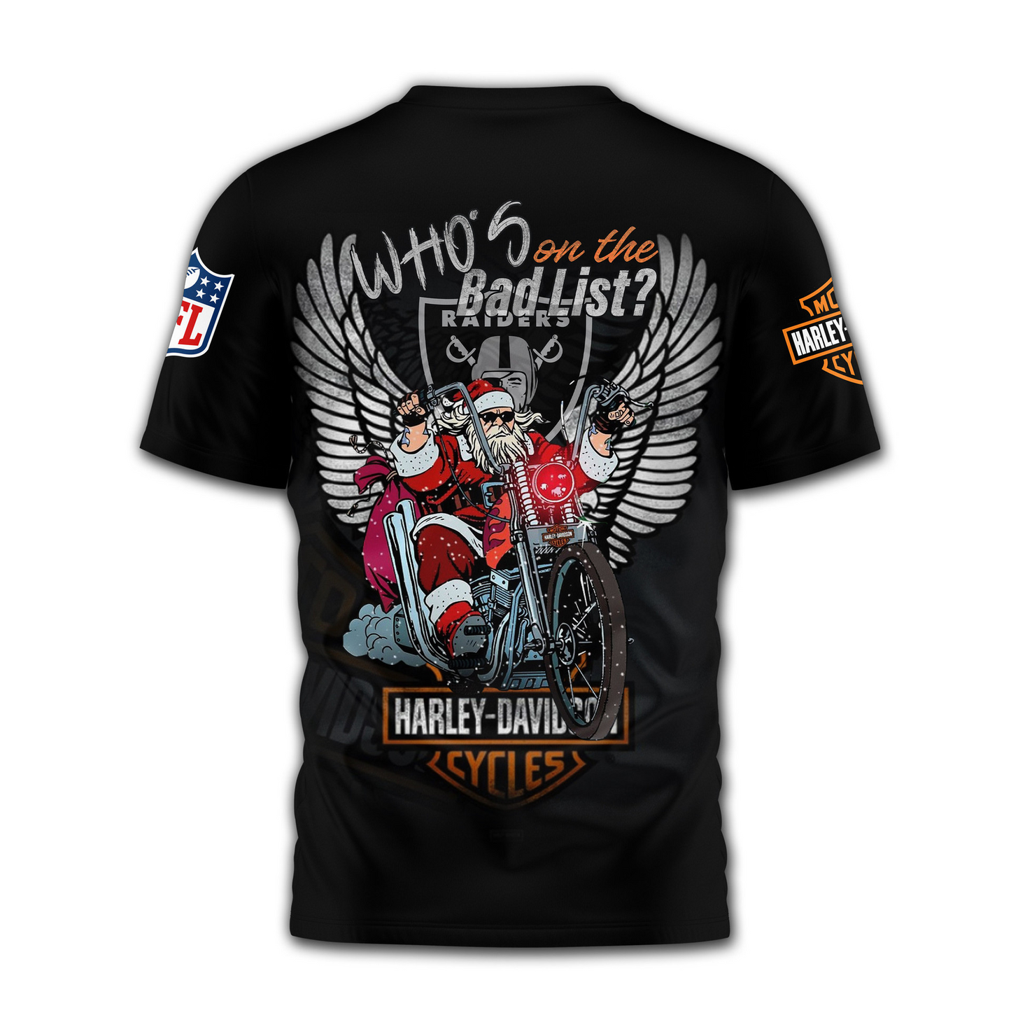 LVR Premium NFL Harley-Davidson Santa Claus 3D Shirt DDT NTL