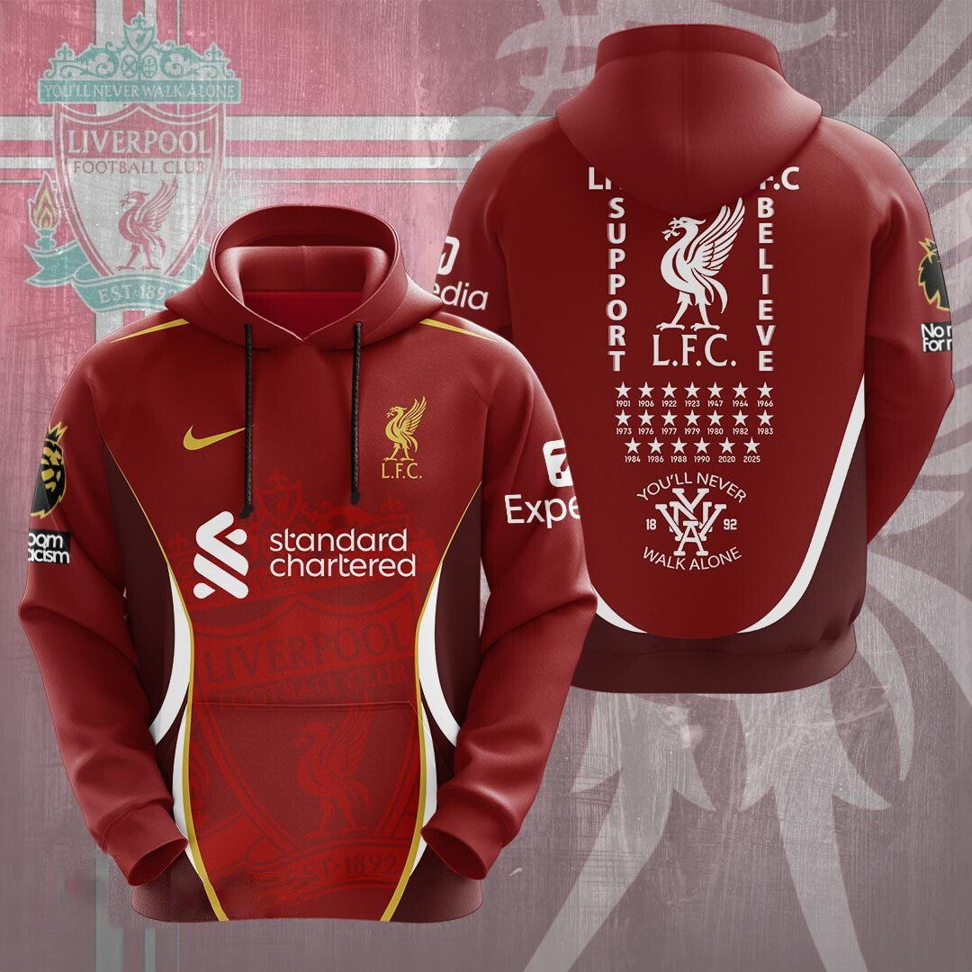 Liverpool FC Champions Premier League 20th 2025 V4 Shirt DDTTTV