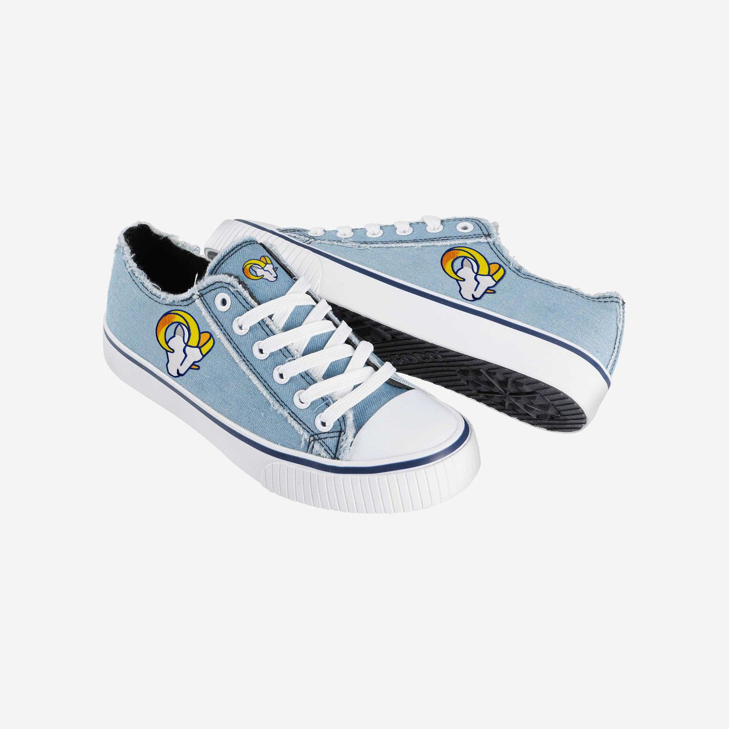 Los Angeles Rams Womens Denim Low Top Canvas Shoes NDD