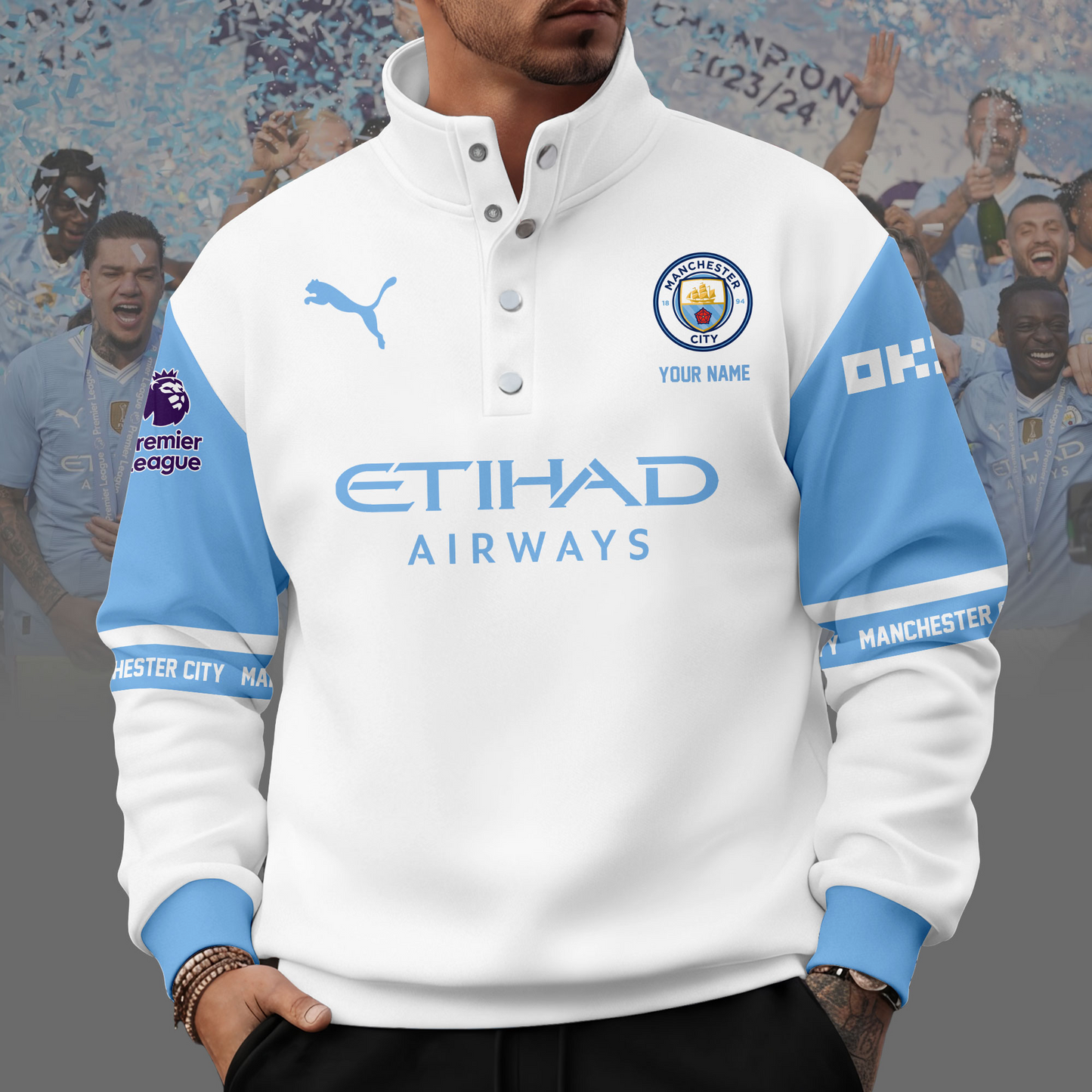 MANC x EPL Unisex Western Style Sweater With Buckles DDT 111125 NTL