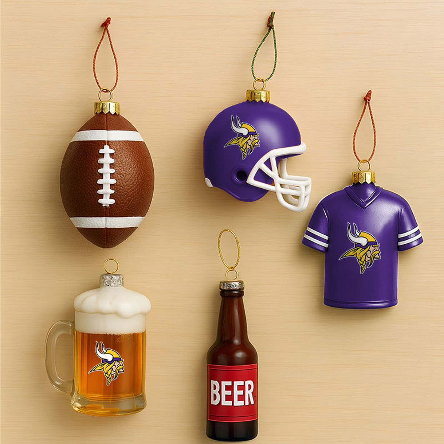 MIN x NFL Football Combo Set 5 Acrylic Ornament For Home Decor DatND DVT